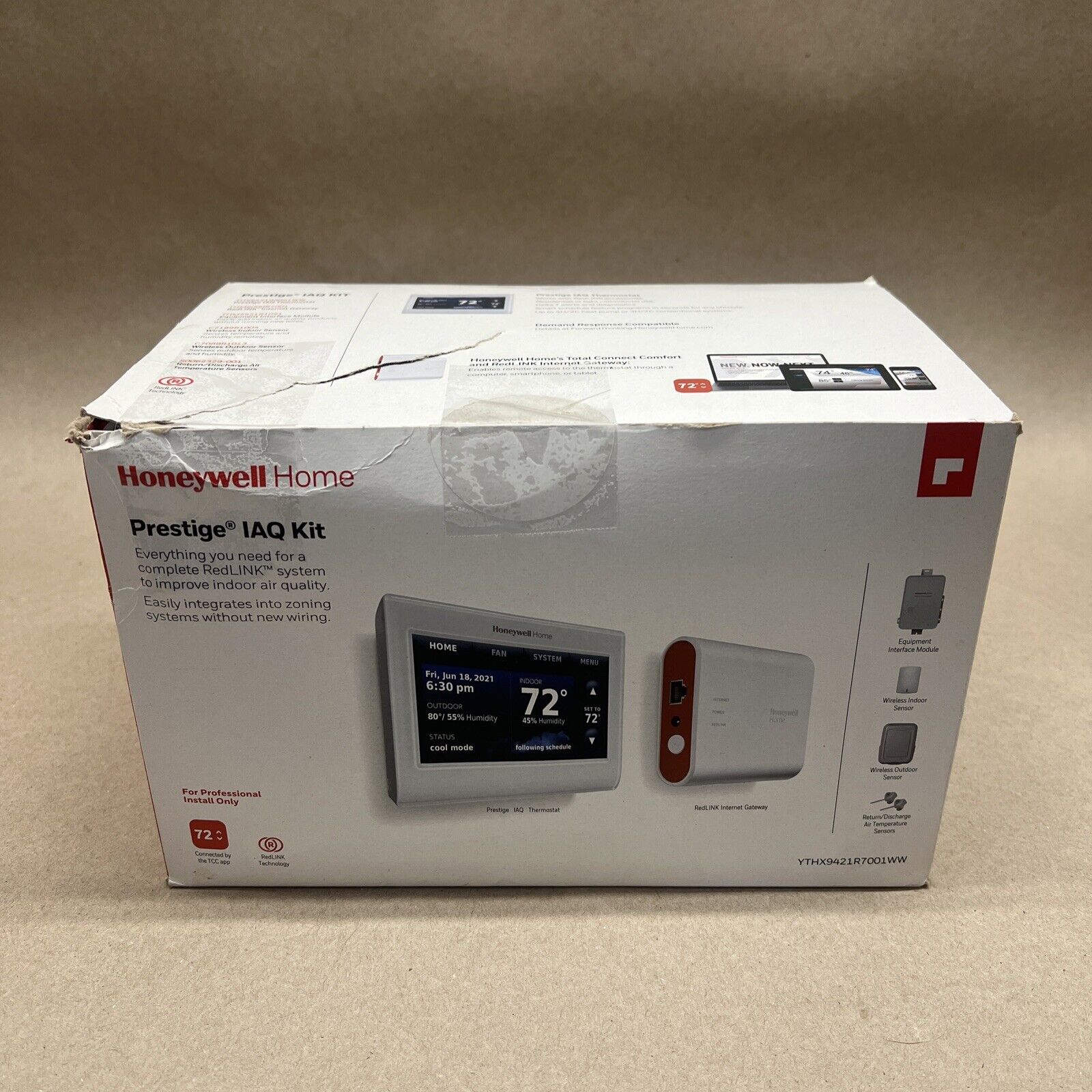Honeywell Prestige IAQ With Redlink Gateway Thermostat Kit YTHX9421R7001WW