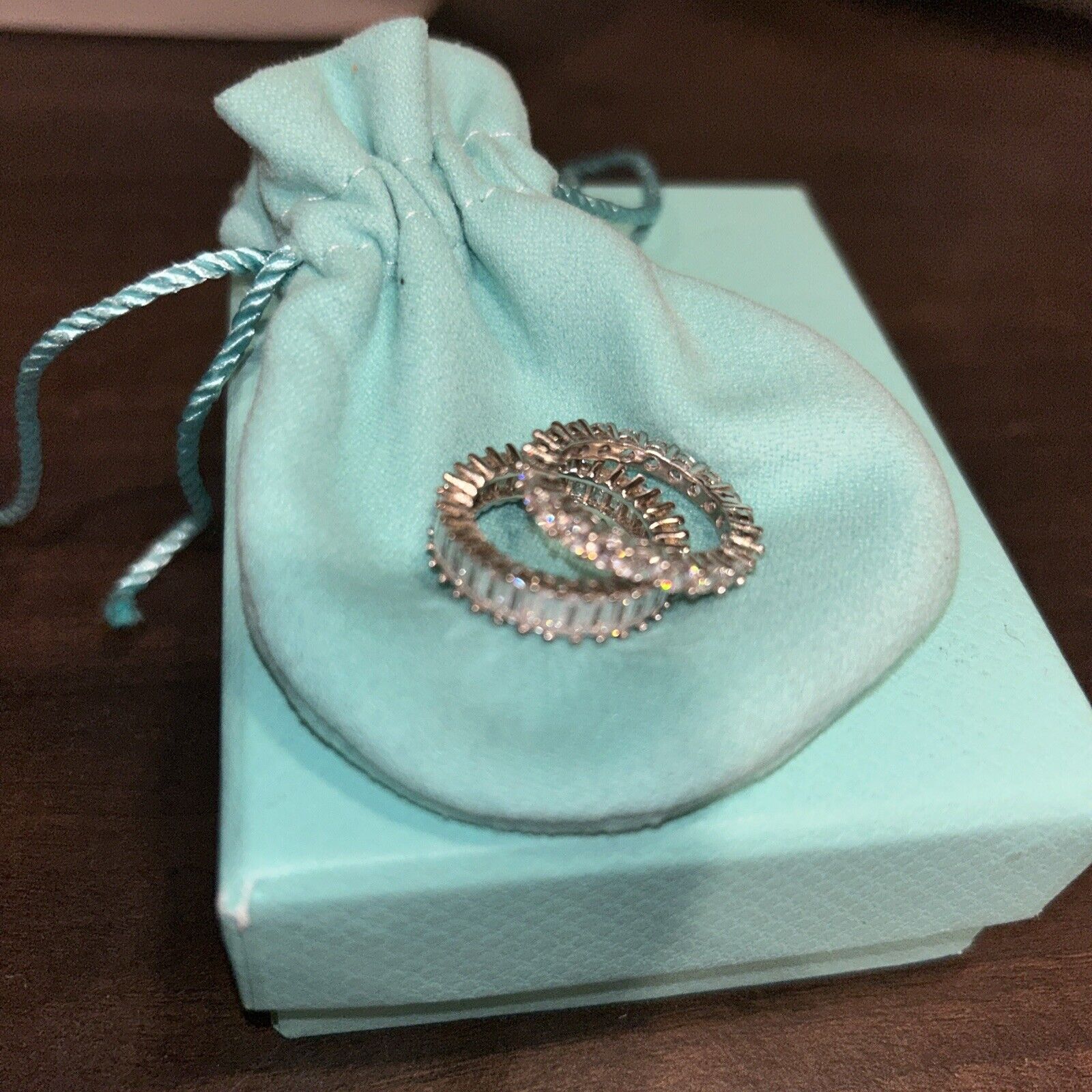 Rings- Tiffany Look Alike- Lot Of 2 With Bag & Box