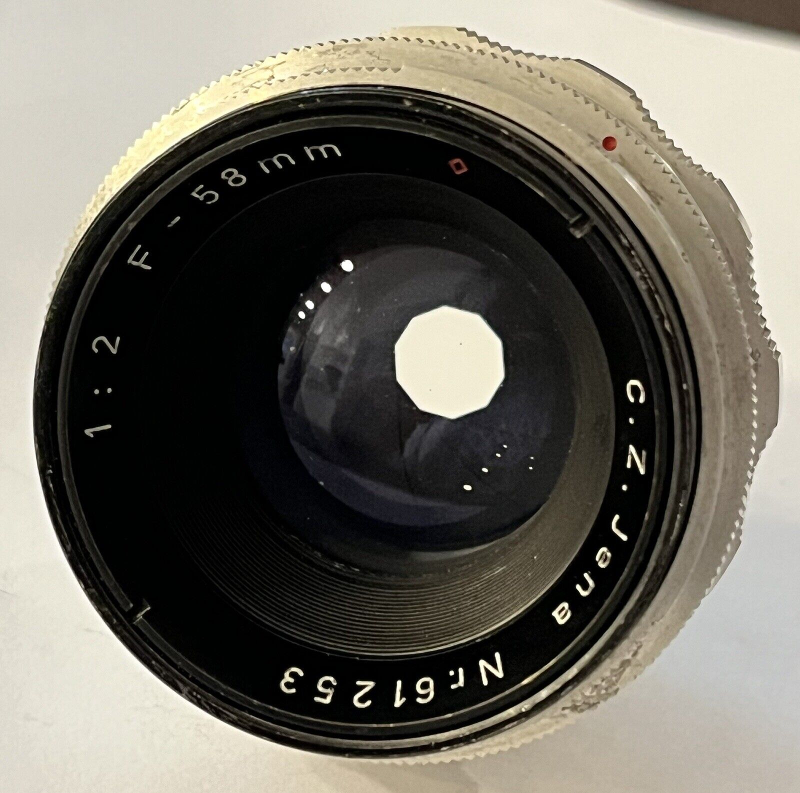 VERY RARE - Carl Zeiss C.Z. CZ Jena Biotar RED DIAMOND 58mm f/2 Lens