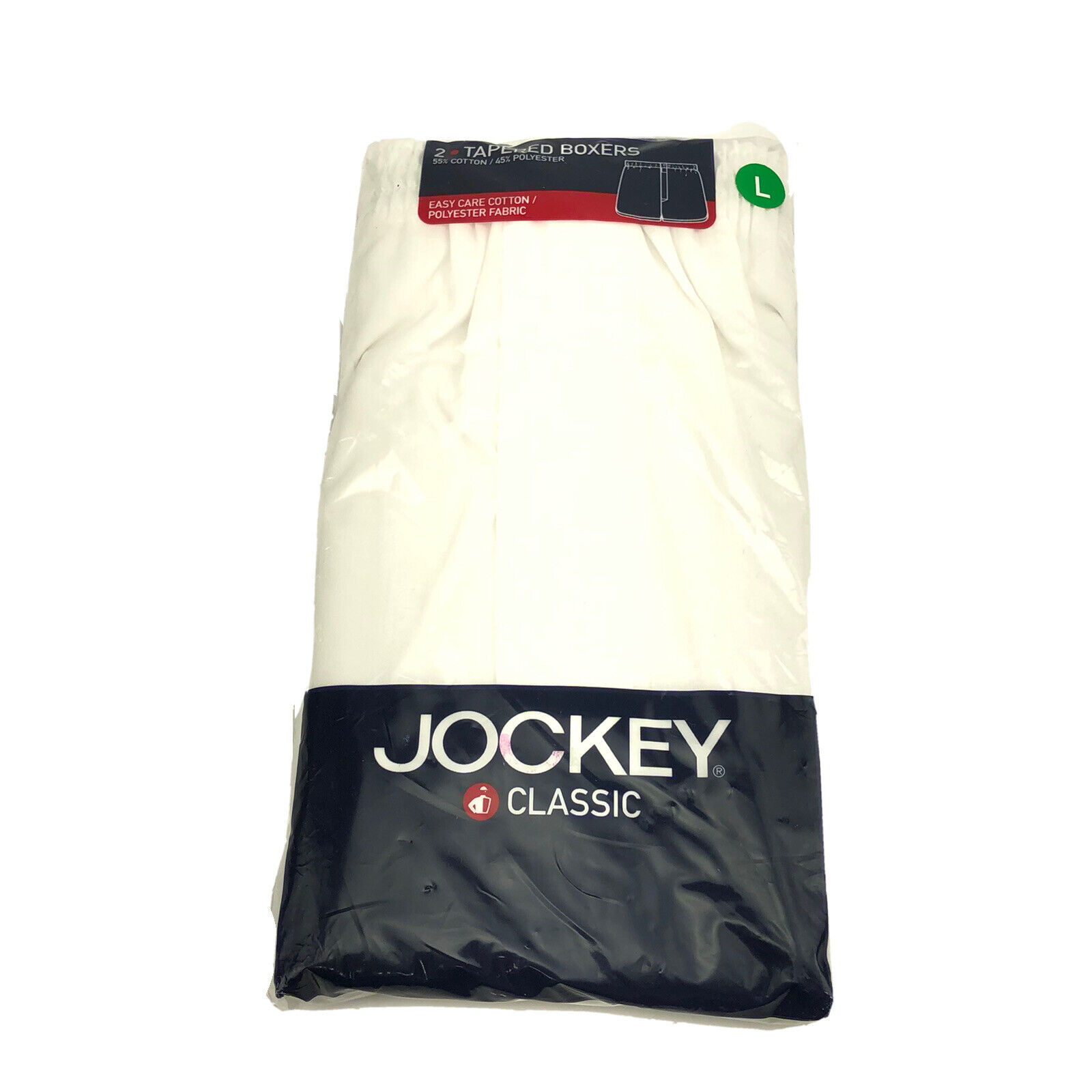 Vintage Jockey Boxer Shorts Men Large White Tapered 2 Pk Underwear 2004 New Y2K