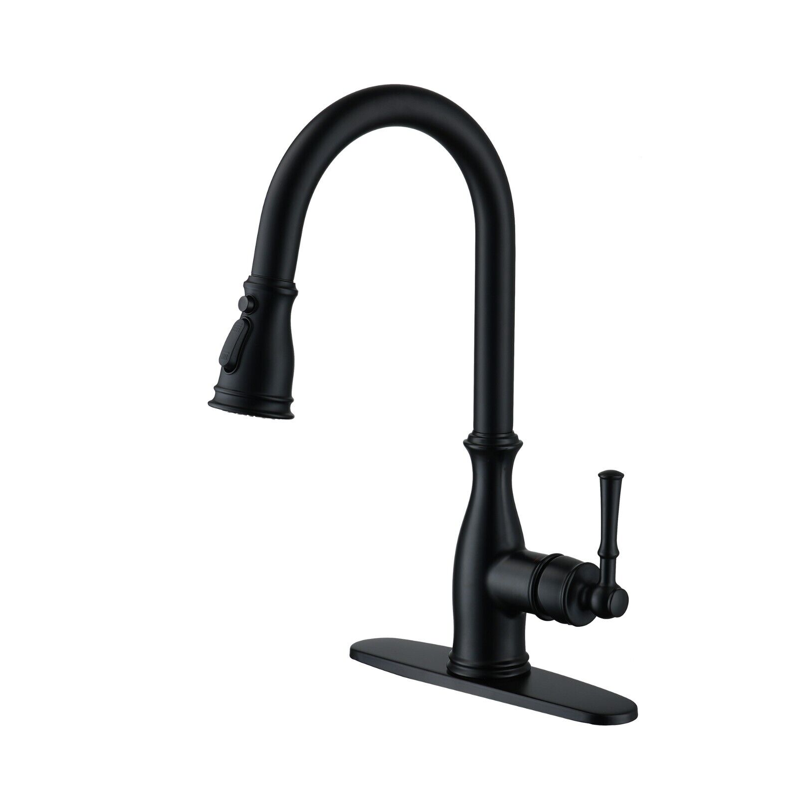 Clihome Vintage Single Handle Kitchen Faucet Pull Down Sprayer with Brush