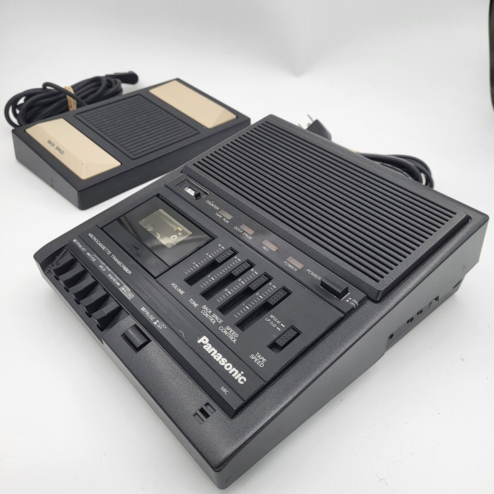 Vintage Panasonic RR-930 Micro Cassette Transcriber & RP-2692 Foot Pedal WORKS