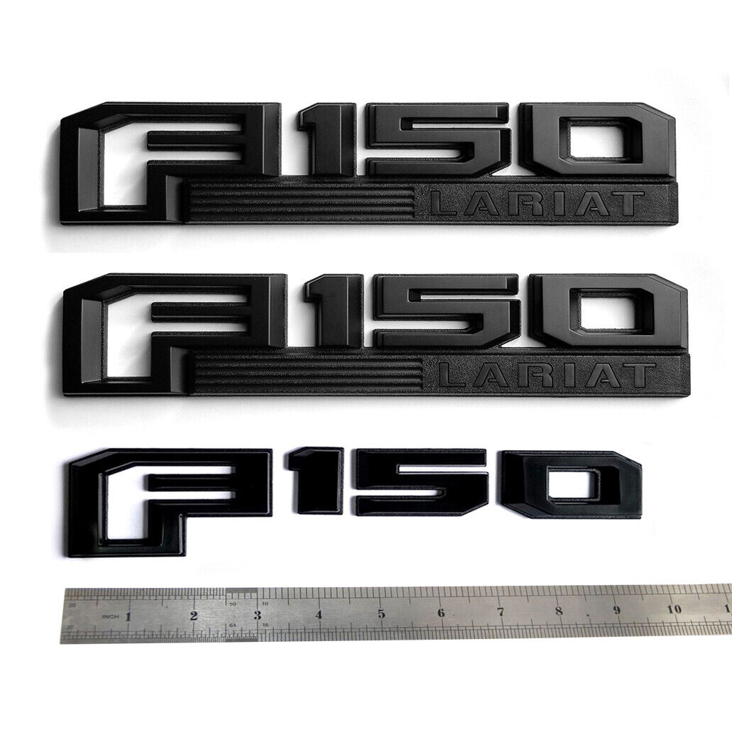 3pack OEM F150 Lariat Emblems Fender Badges 3D for F-150 Lariat Genuine Black