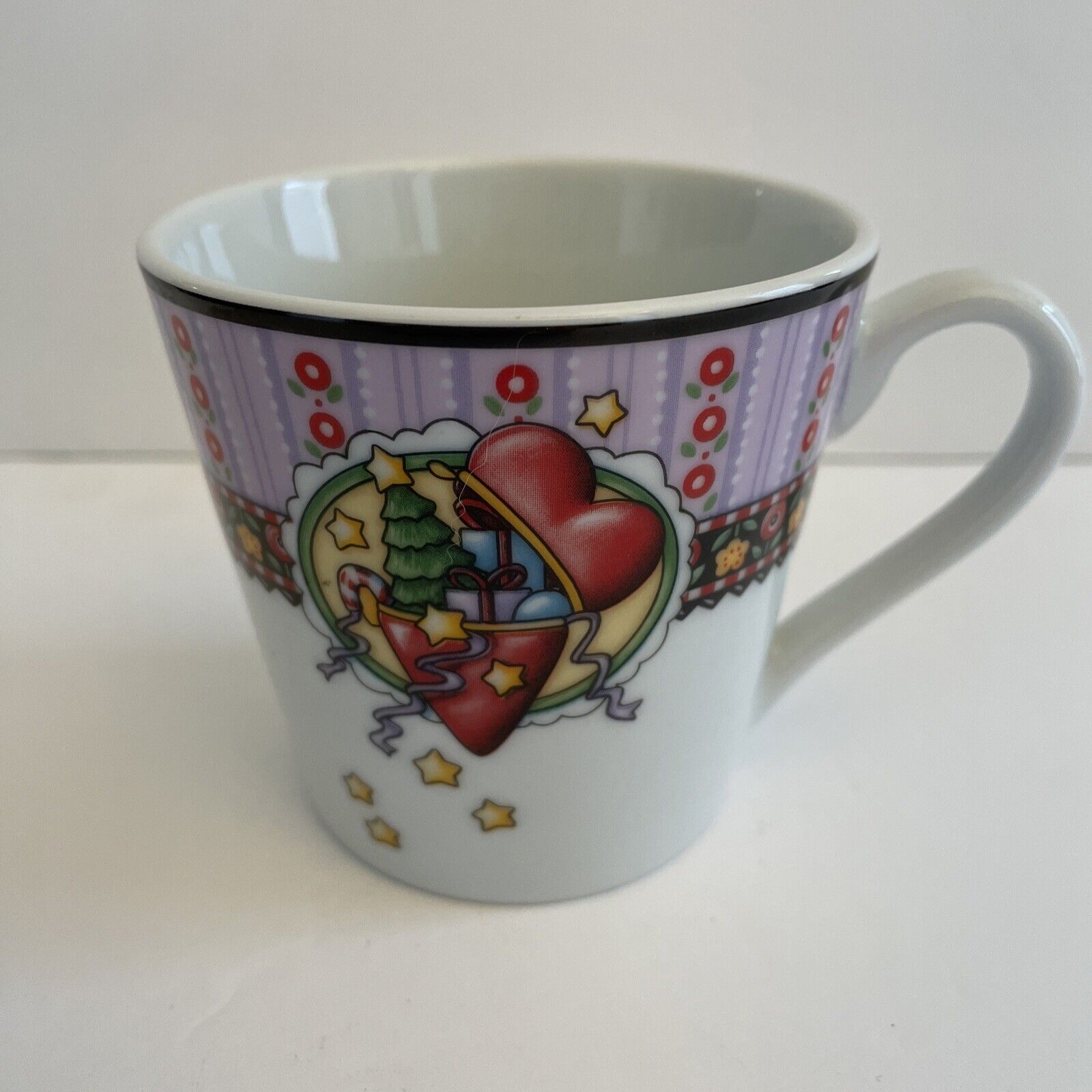 ME INK MARY ENGELBREIT 2003 ENESCO Christmas HEART Collectible Coffee Mug Cup