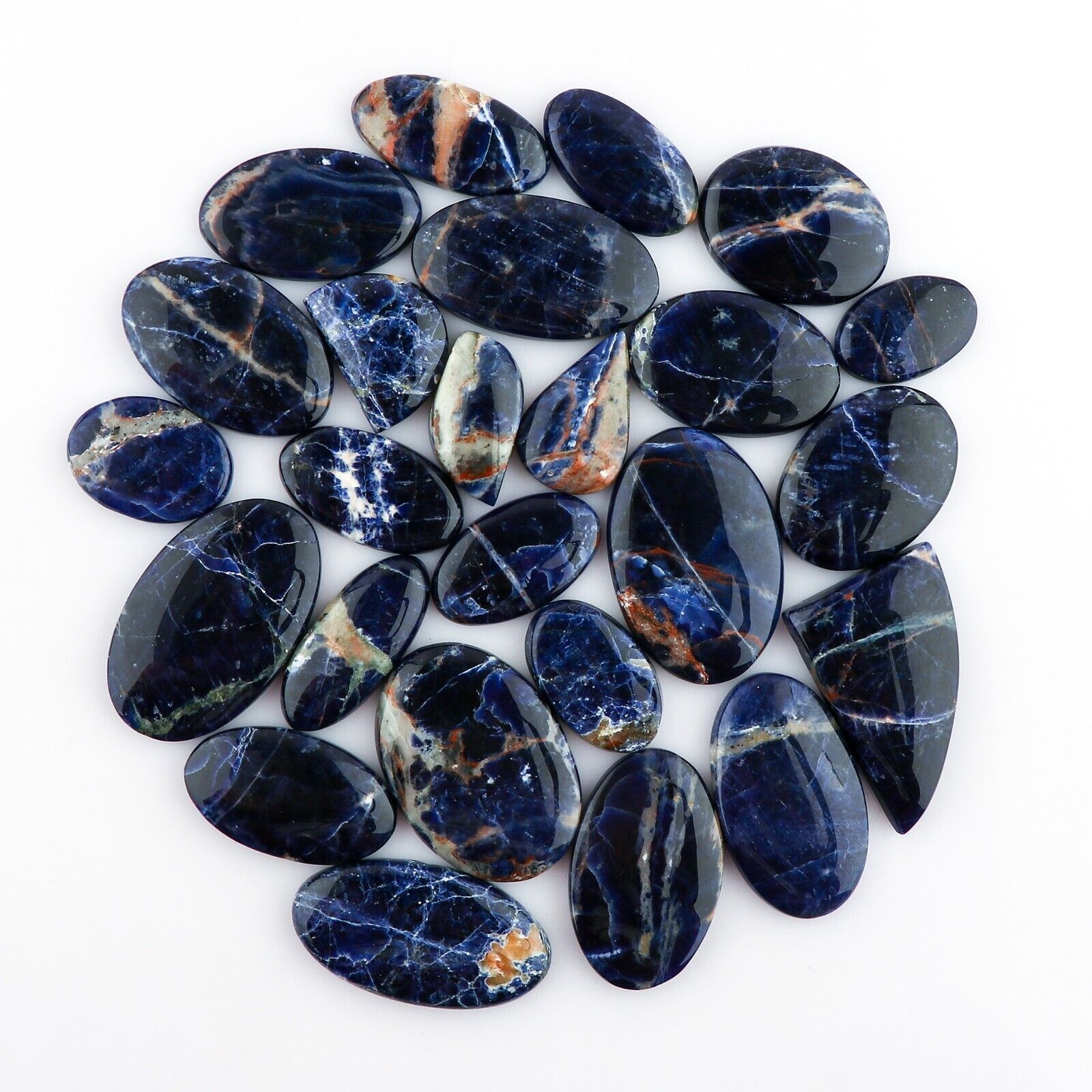 10pcs Natural Sodalite Gemstones Cabochon Crystal Wholesale Loose Healing Stones