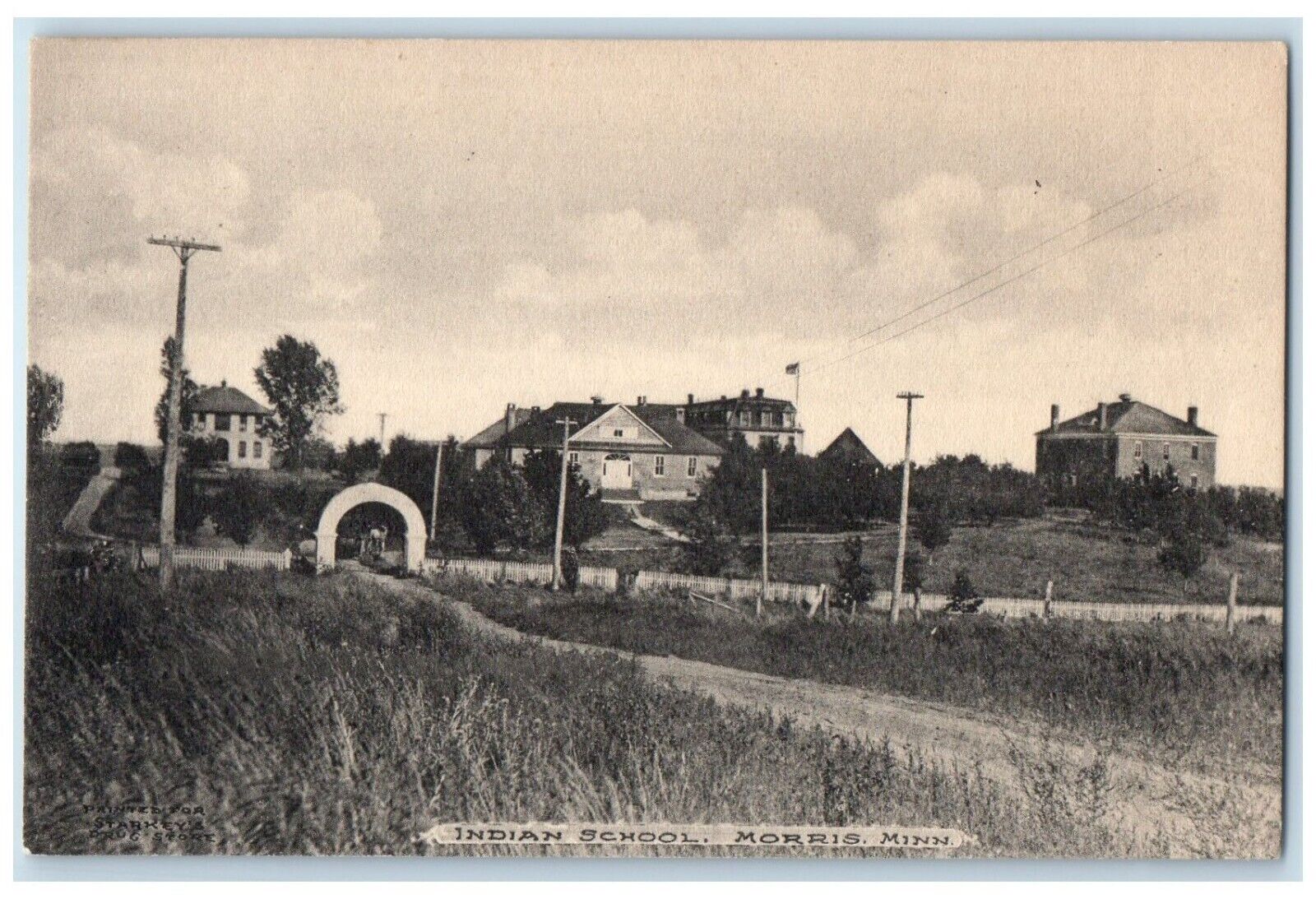 c1910 Exterior View Indian School Morris Minnesota MN Unposted Vintage Postcard