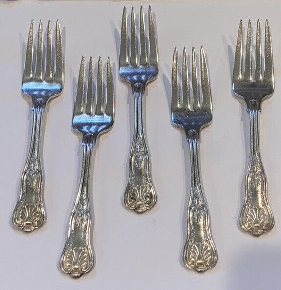 Wallace_Silverplated Forks_ Set Of 5_ Vintage Forks