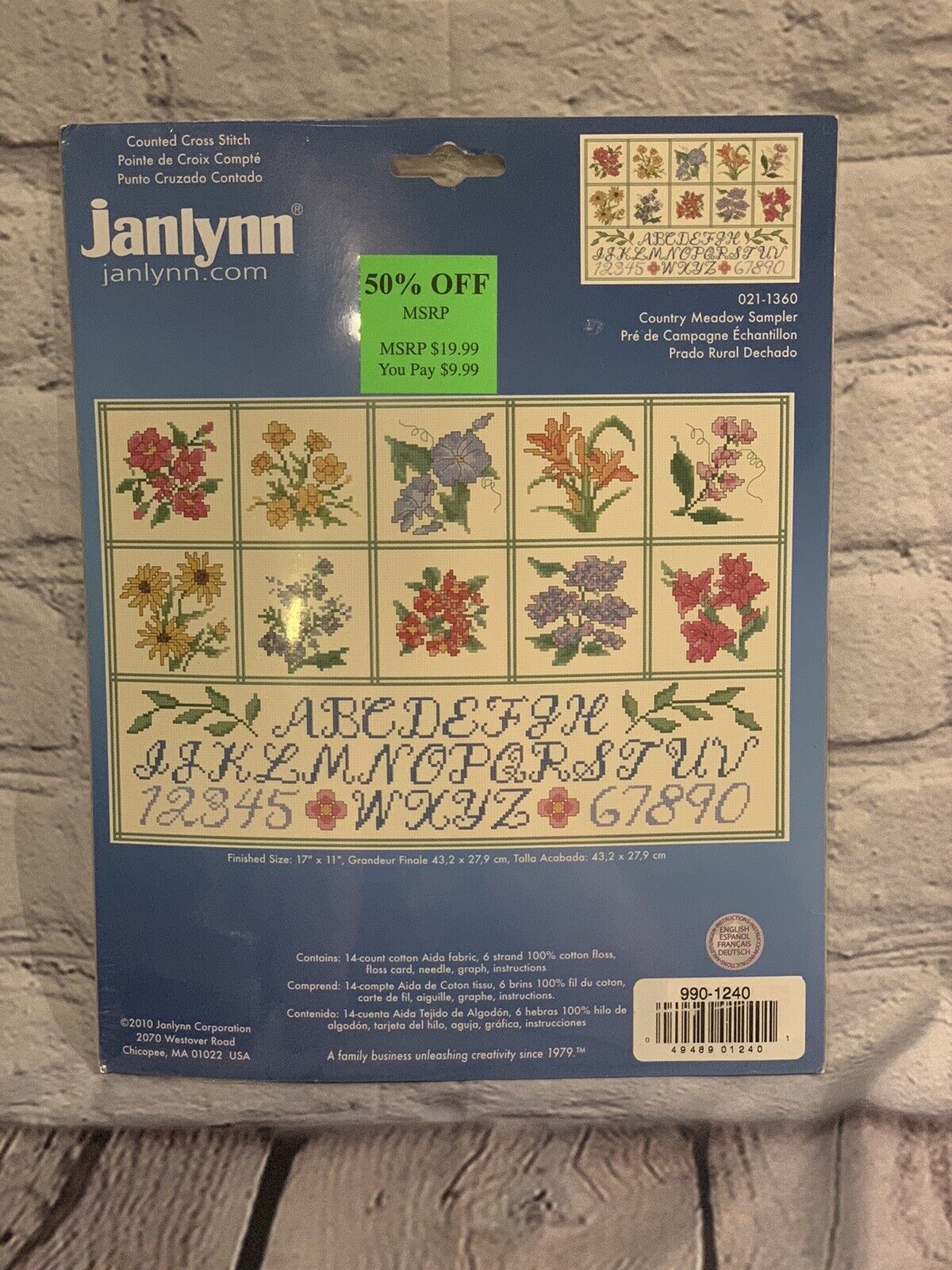 Janlynn Country Meadow Sampler Cross Stitch Kit Brand New #021-1360 2010 VINTAGE