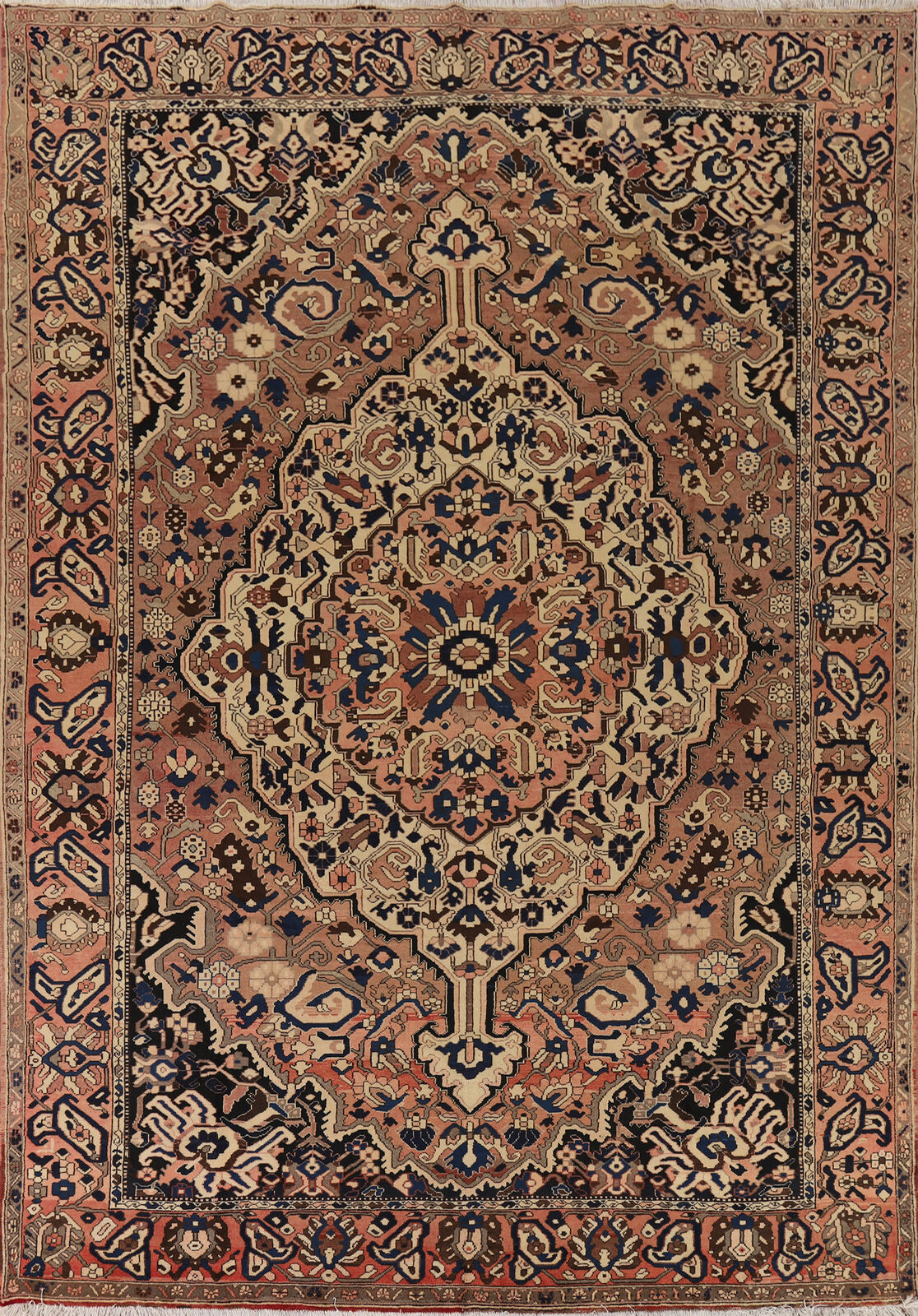 Vintage Handmade Wool Bakhtiari Area Rug 9x12 Traditional Living Room Carpet