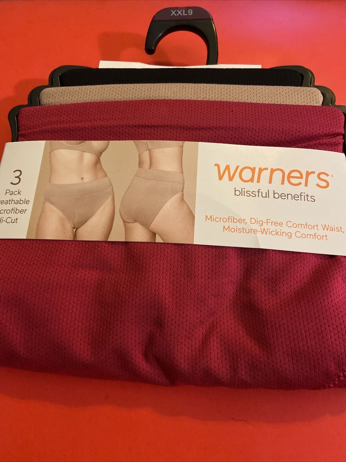 NEW Warners 3 Pack Microfiber Hi-Cut Panties/ 2X-Large/ 9