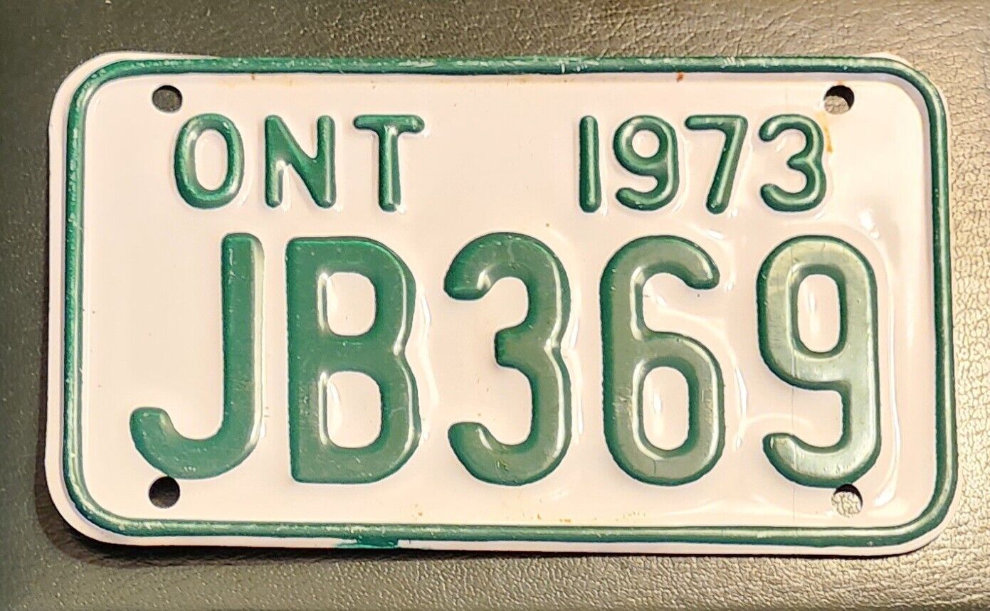 1973 Ontario Snowmobile License Plate - ONT 1973 JB369