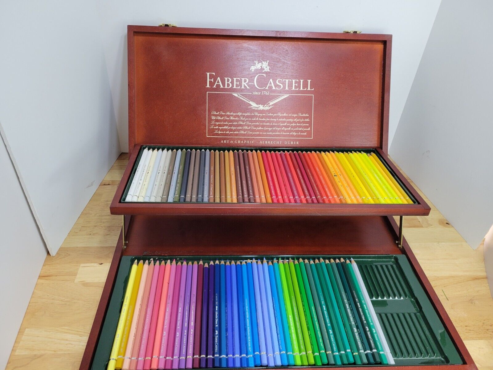 Faber-Castell Polychromos & Albrecht Durer Pencils Deluxe Wood Box Set 92 total