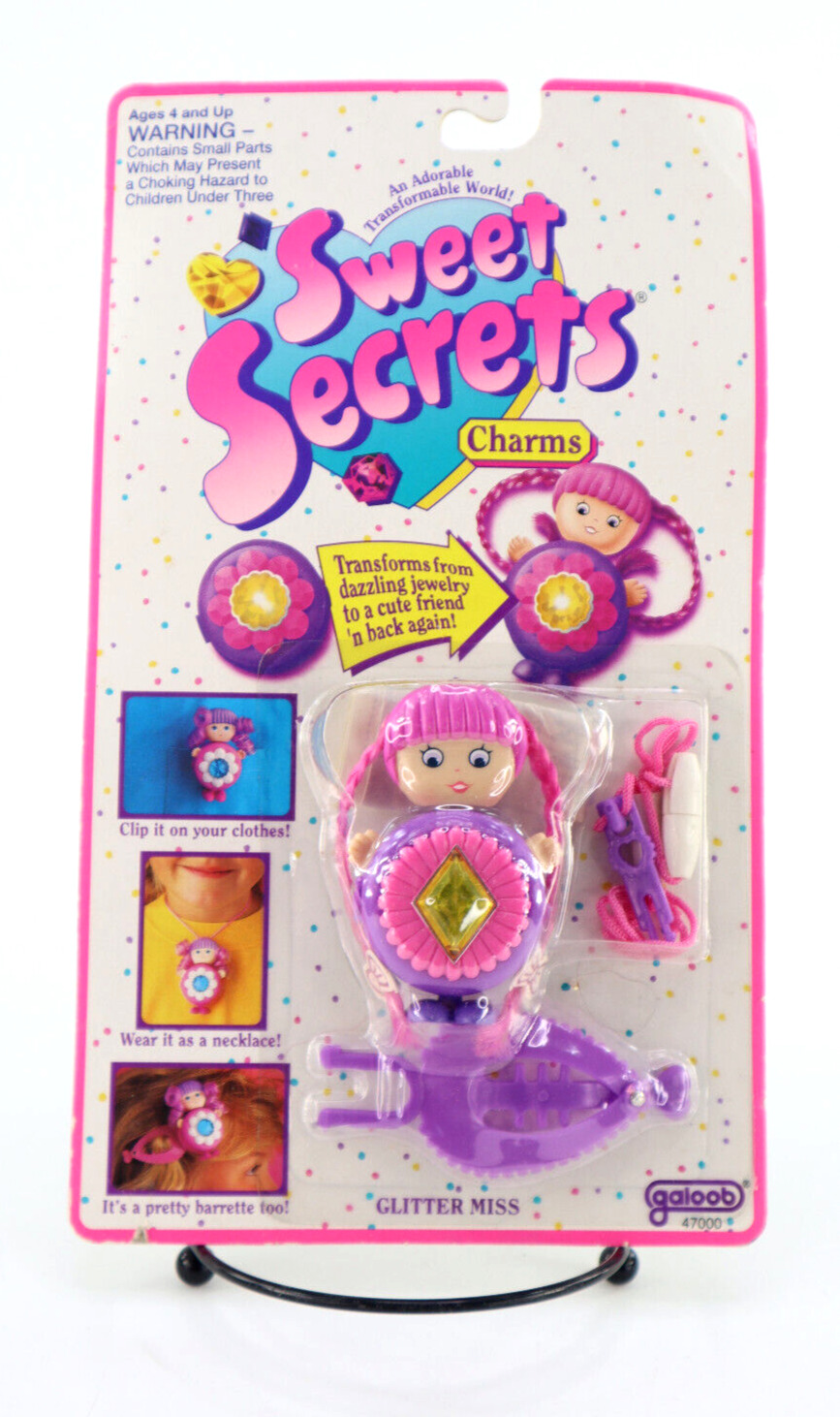 Glitter Miss Sweet Secrets Doll 1994 Pink Hair Galoob New Sealed