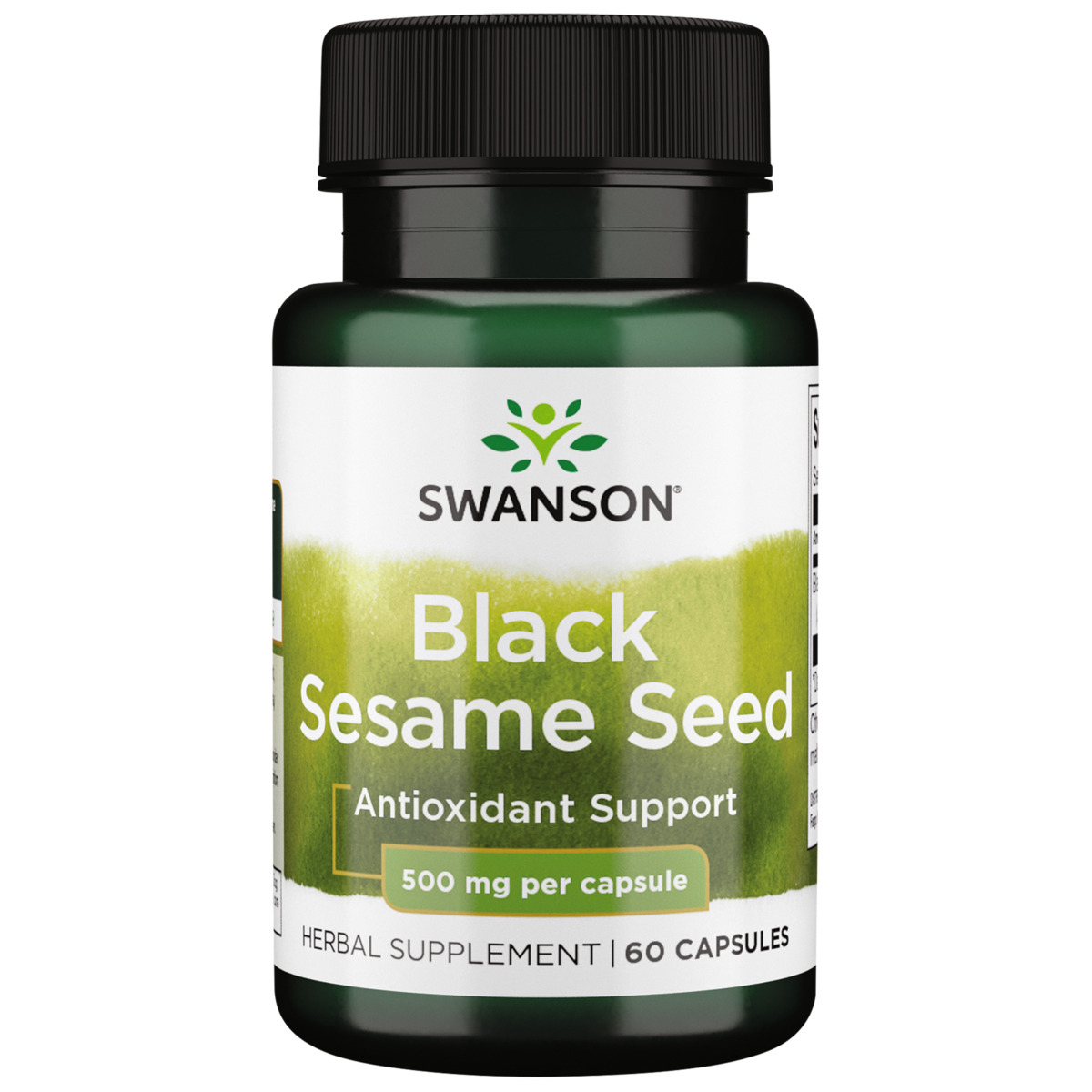Swanson Full Spectrum Black Sesame Seed 500 mg 60 Capsules