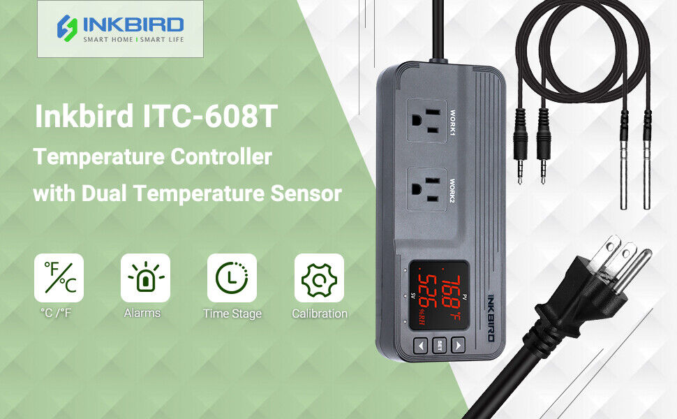 1800W Temperature Controller Humidity Control ITC-608T Seed Germination Brewing