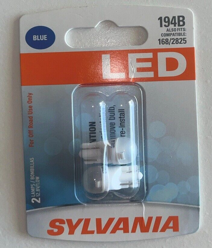NEW 194B Sylvania Blue LED Bulb  Replacement For  168 / 2825 Bulbs
