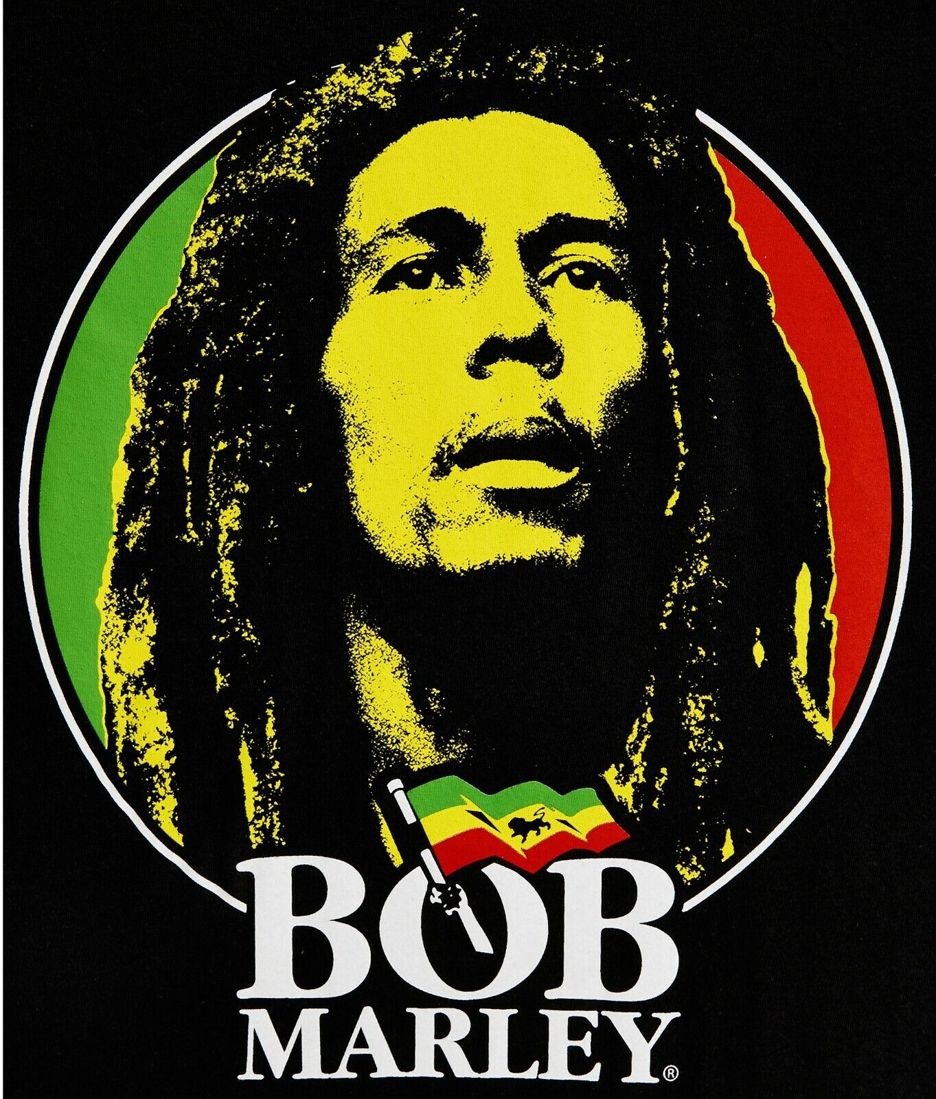 Bob Marley Reggae Zion Rootswear Black T Shirt Mens Size Small-Medium