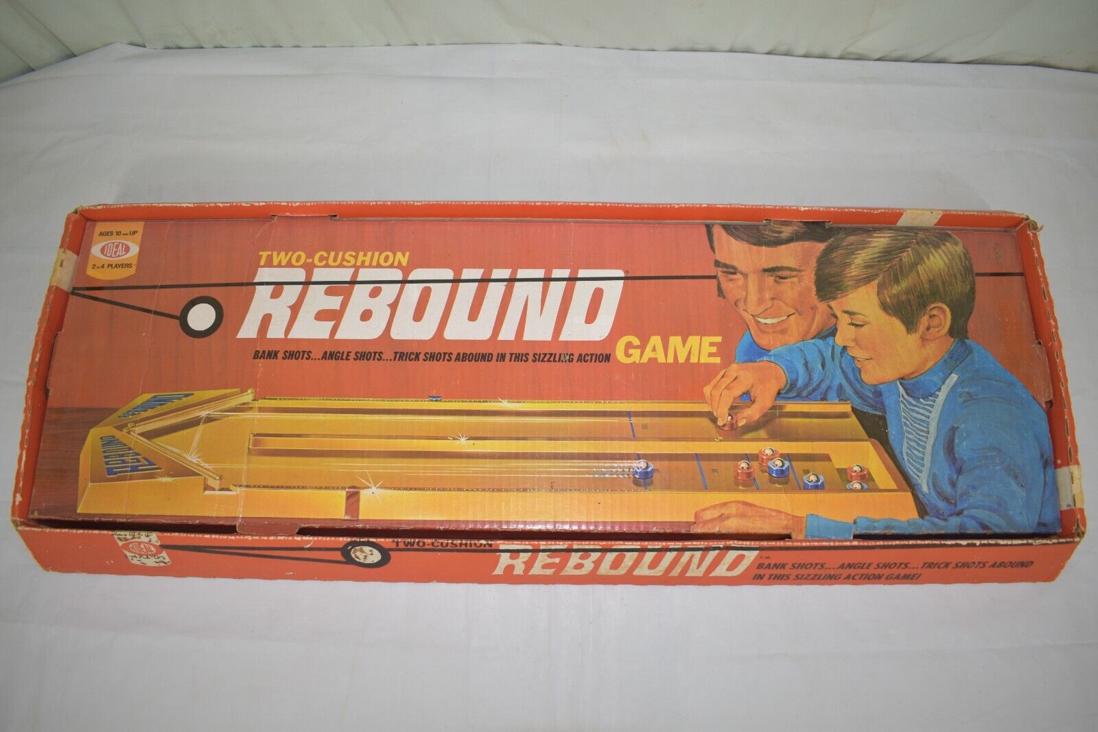 Vintage Ideal Rebound 1970 Two Cushion Shuffleboard Tabletop Action Game