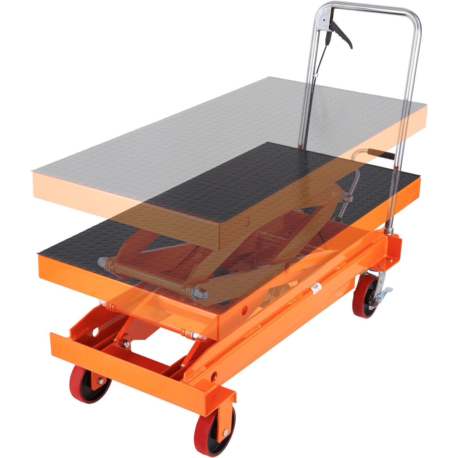 VEVOR Hydraulic Lift Table Cart 1760 lbs Manual Double Scissor Lift Table 59\