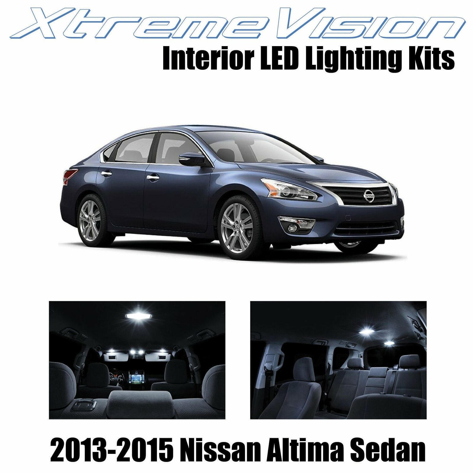 XtremeVision Interior LED for Nissan Altima Sedan 2013-2015 (7 PCS) Pure White
