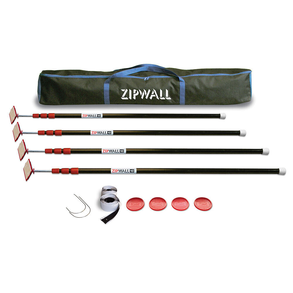 ZipWall ZP4 Spring Loaded Pole 4-Pack Kit with Carry Bag