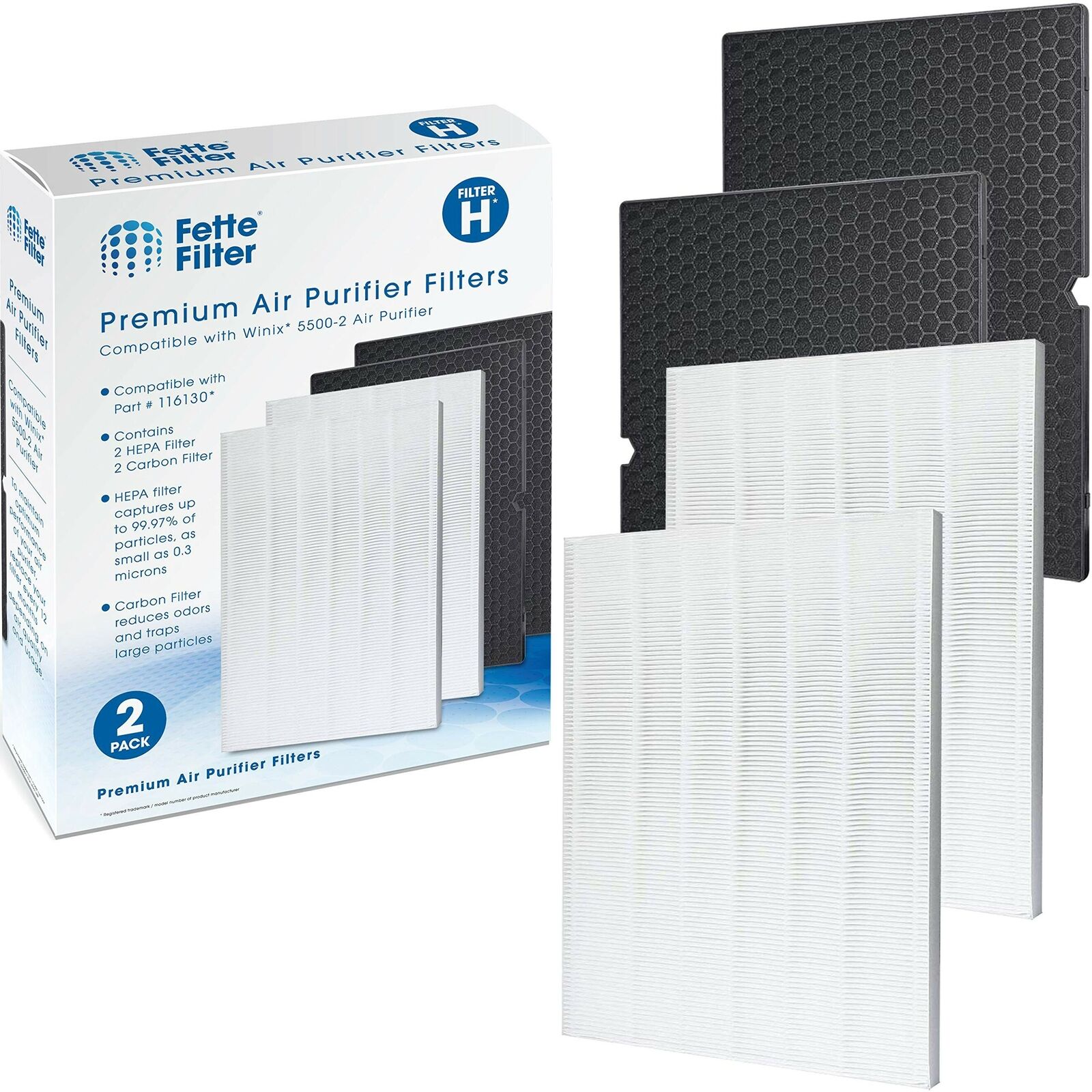 True Hepa Air Purifier Replacement Filter Compatible with Winix 116130 Filter H 