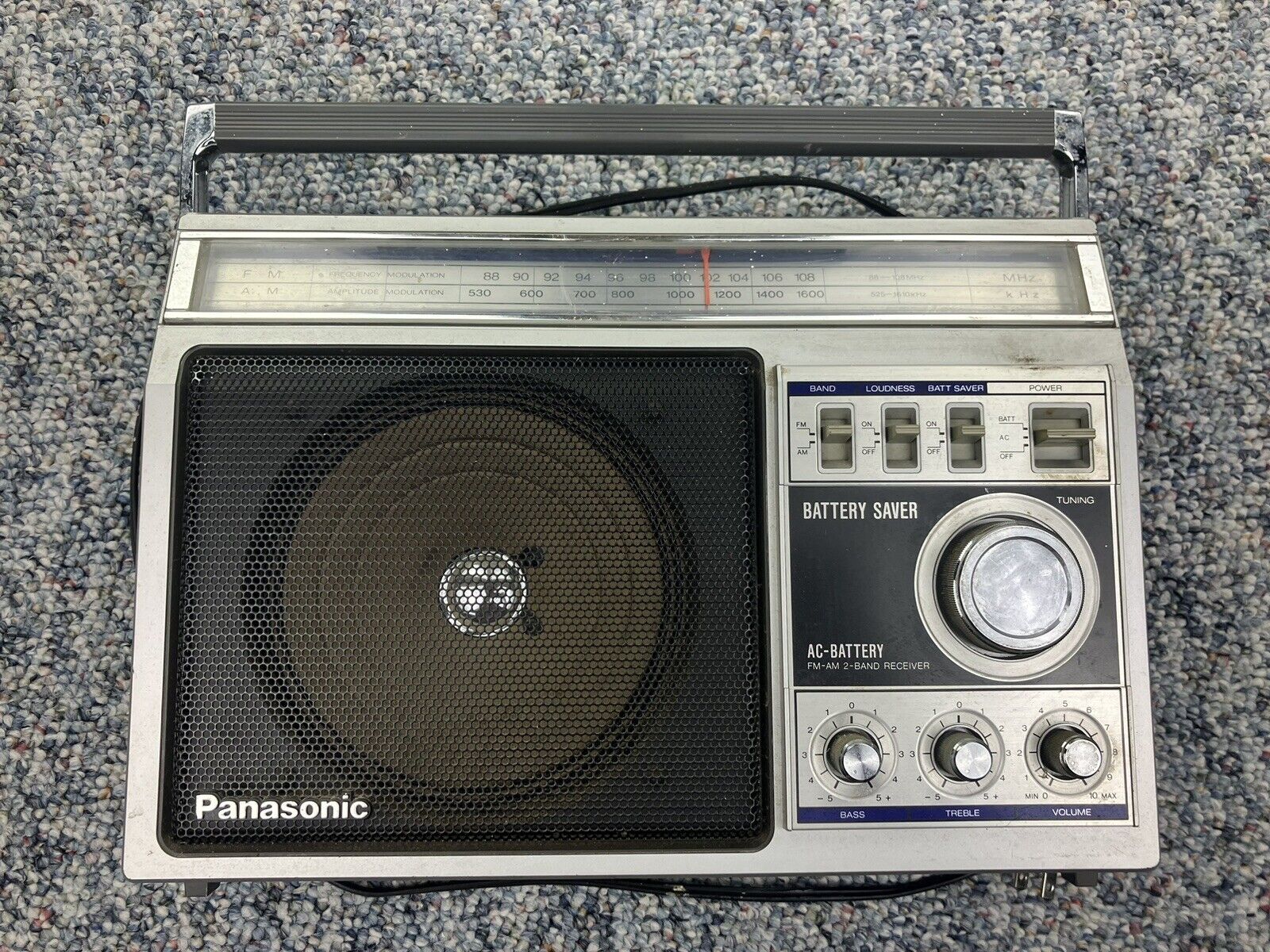 Vintage Panasonic AM/FM Portable Radio Silver Beach Radio Works Great
