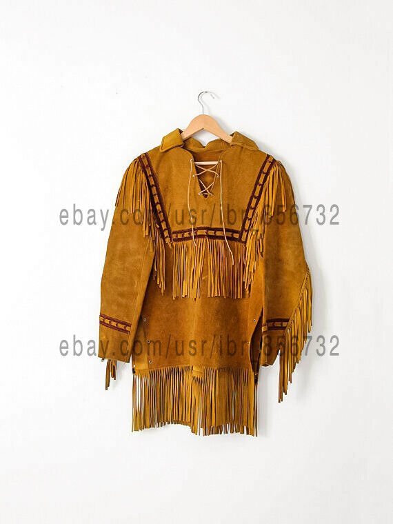 War Shirt Golden Buckskin fringed suede Leather Native American Mountain Man