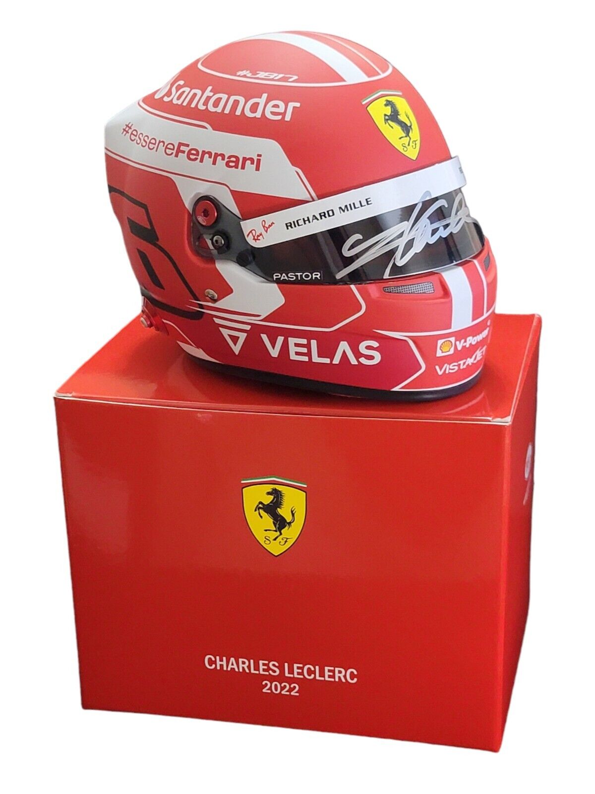Charles Leclerc Signed Official Ferrari F1 Mini Helmet 1:2 Scale Beckett Witness