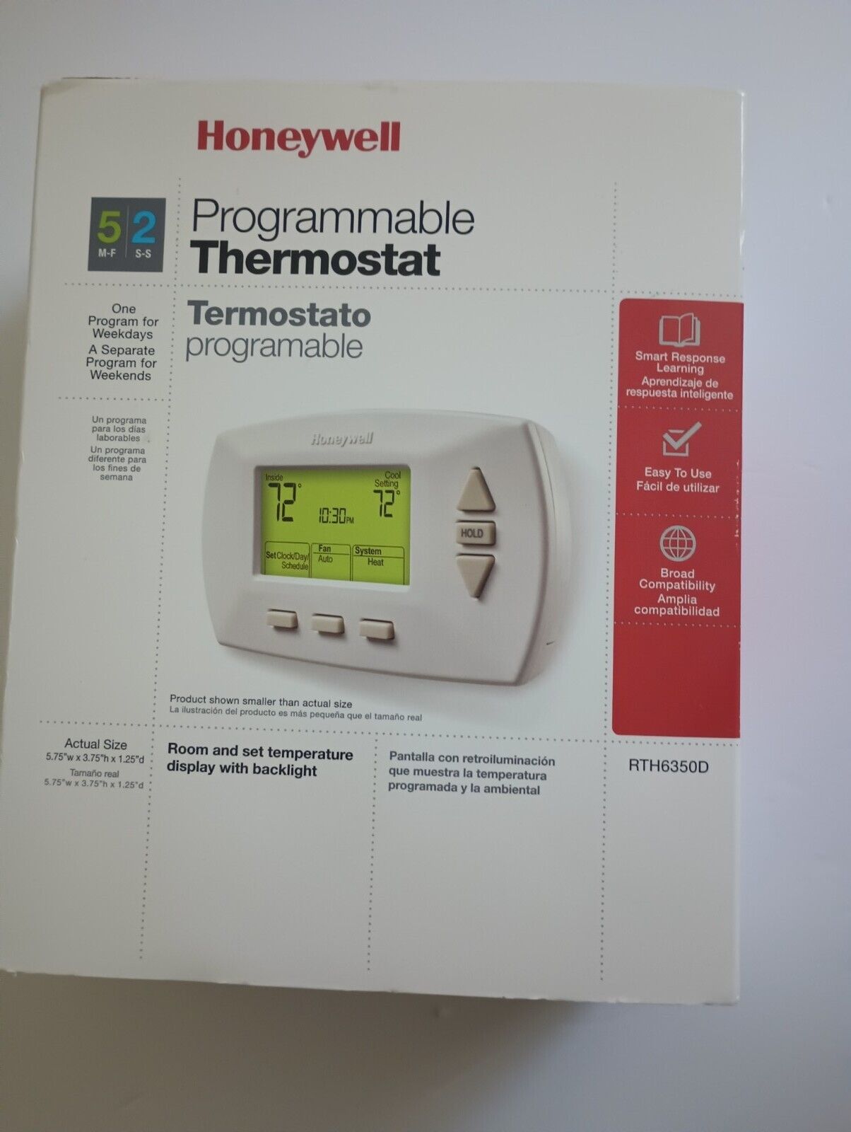 Honeywell 5-2 Day Programmable Thermostat RTH6350D
