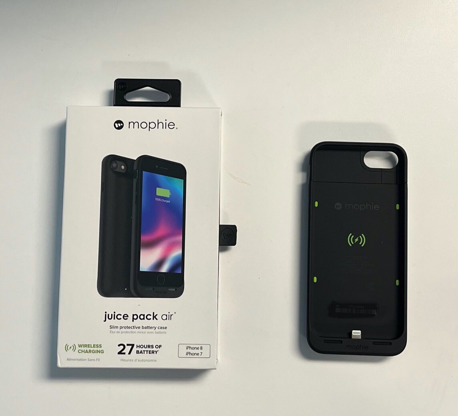 New mophie Juice Pack Air Wireless Battery Case for iPhone 8, 7, Black Color