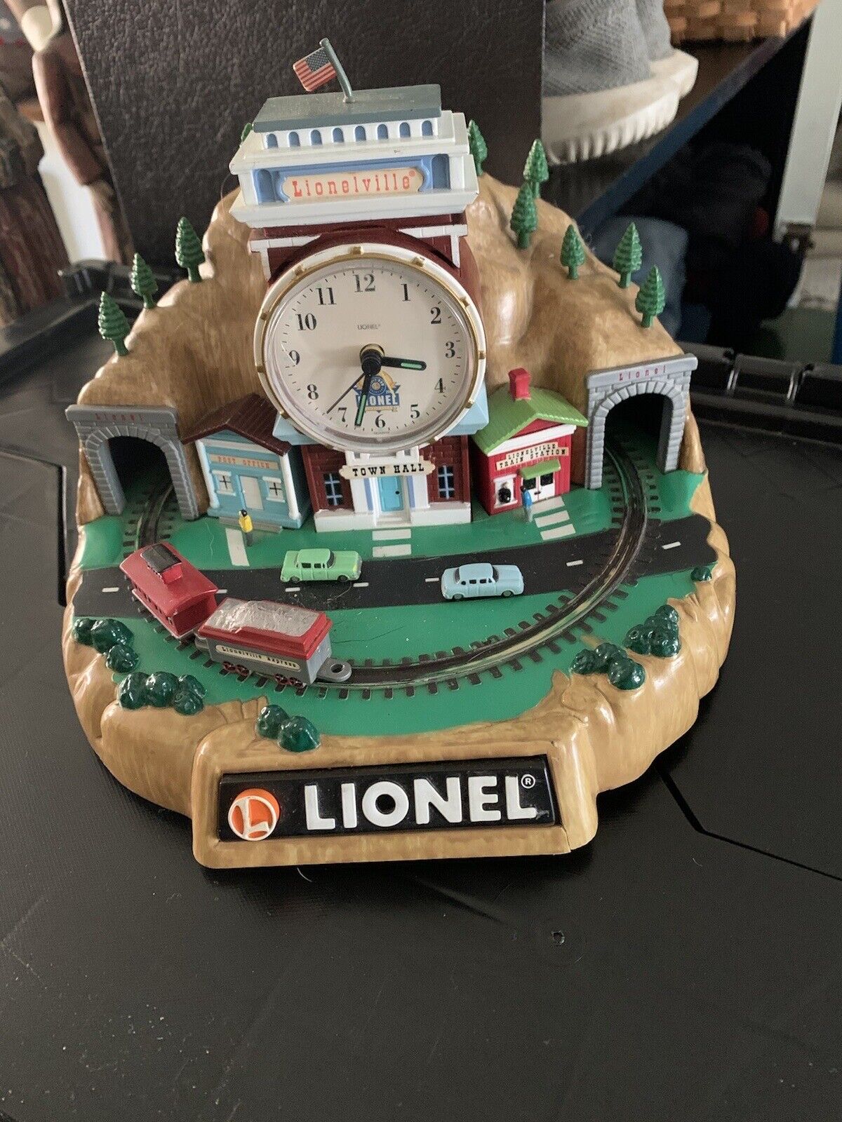 Lionel 100th Anniversary Lionelville Railroad Station Alarm Clock w/Trains