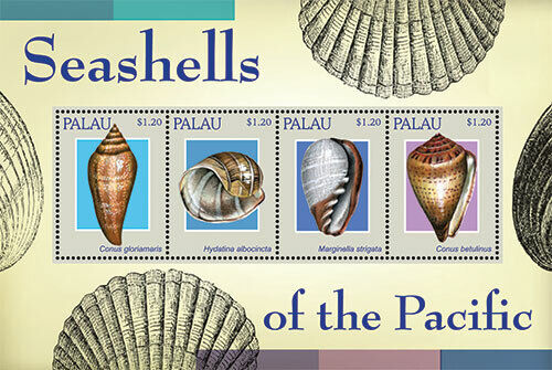 Palau 2013 - Seashells of the Pacific - Sheet of 4 Stamps - Scott #1133 - MNH