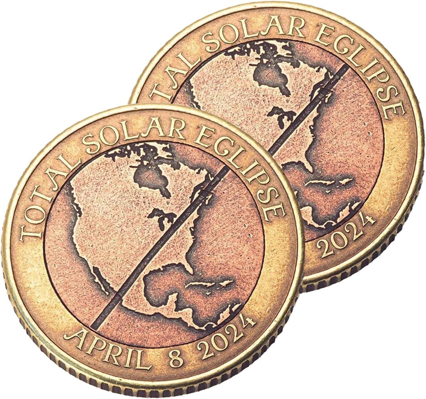 2024 Total Solar Eclipse Commemorative Coin,Total Eclipse Souvenirs Gift for Fam