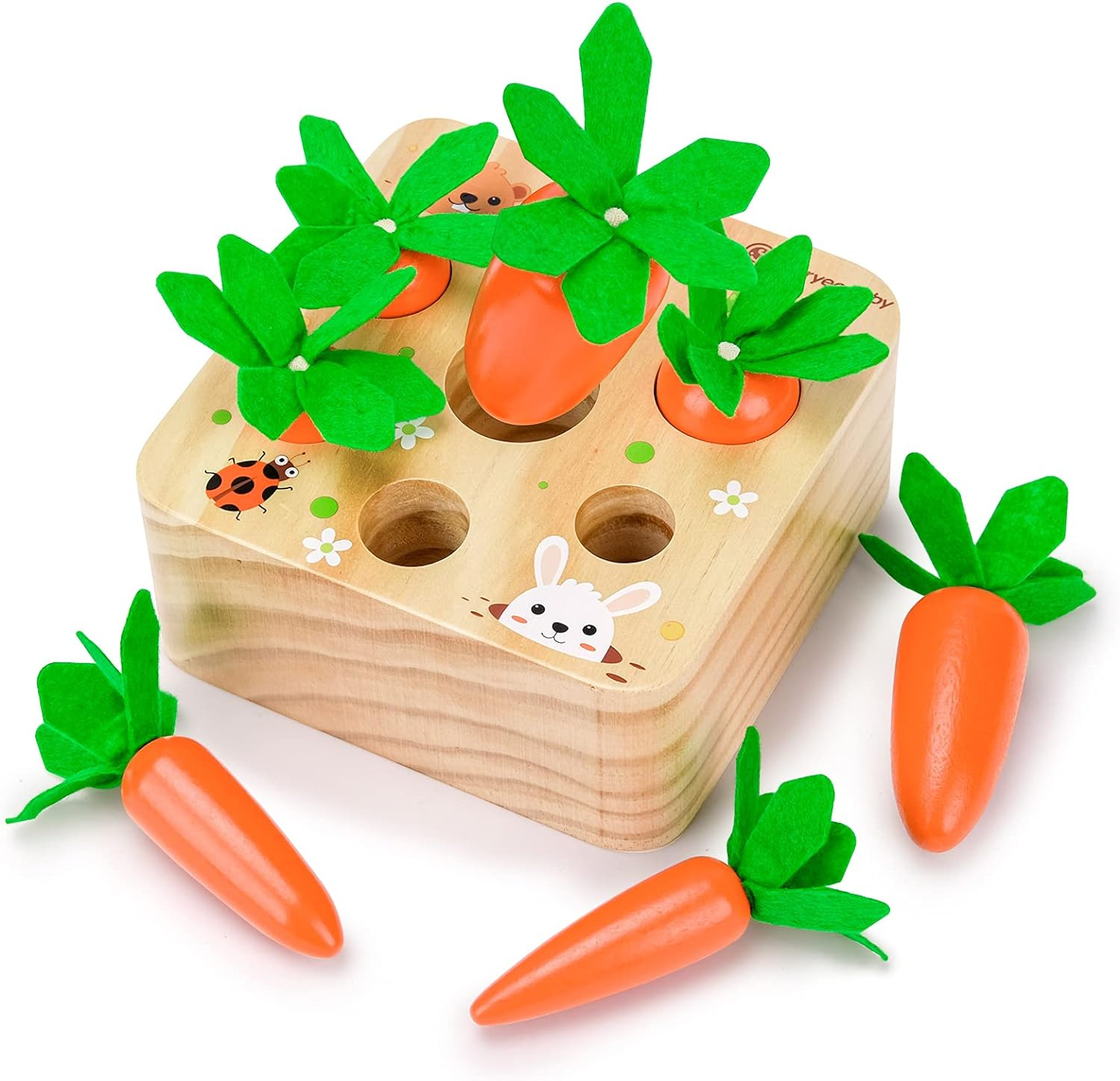 Montessori Wooden Carrot Toys for Baby Toddler - Ideal Gift…