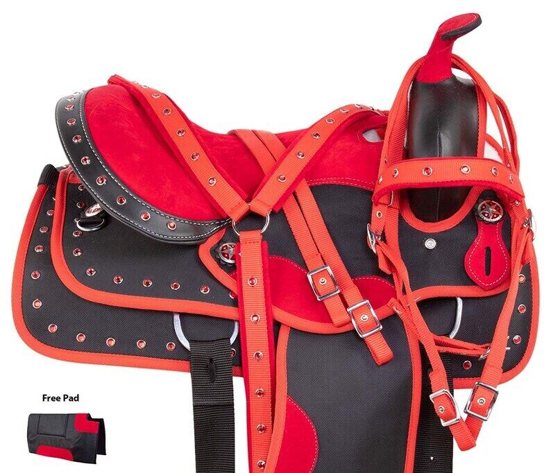Horse Saddle Red CoduraTrail Barrel Synthetic Western Pleasure 13\