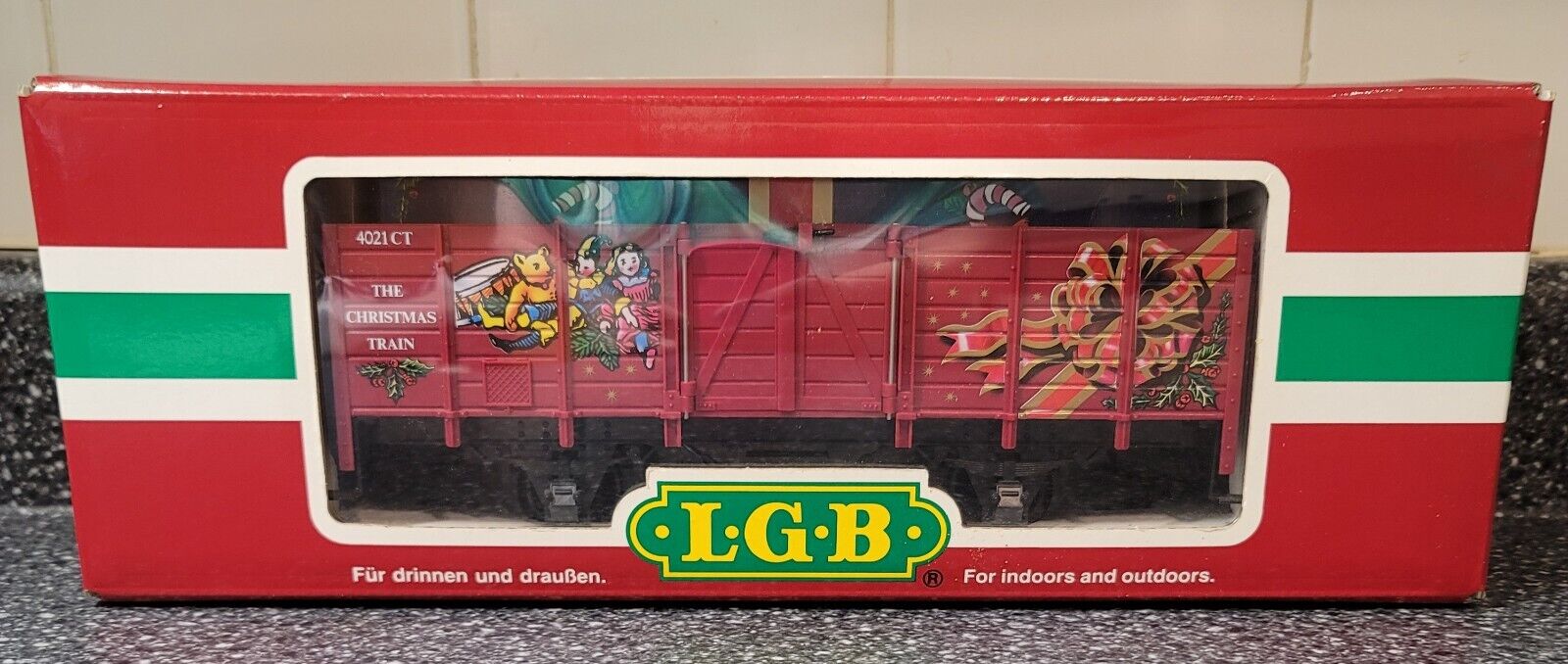 LGB Train 40217 The Red Christmas Car Blue Present G Scale Original Box Germany 