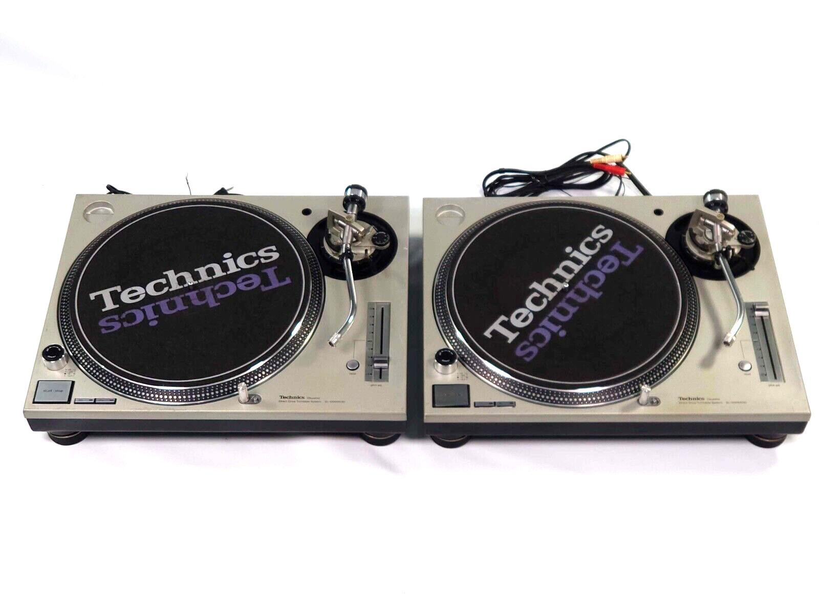 Technics SL-1200 MK3D Silver Set Direct Drive DJ Turntables Maintained Excellent
