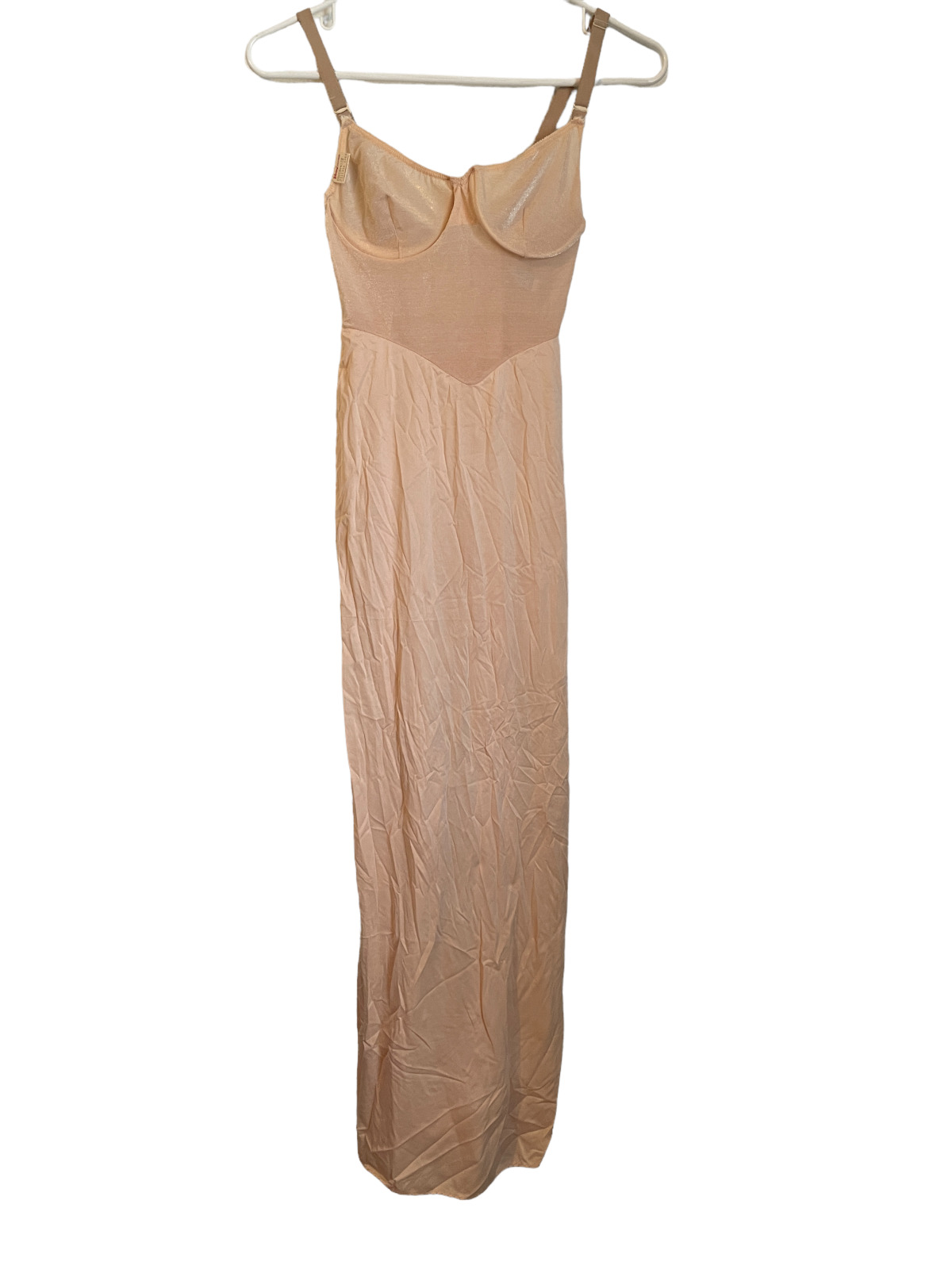 NWT Vintage 70\'s Glydons Hollywood nightgown slip dress underwire 32 Small Beige