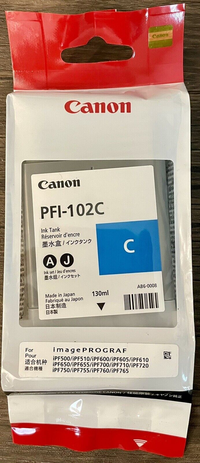 GENUINE Canon PFI-102C Cyan Ink Cartridge - Brand New