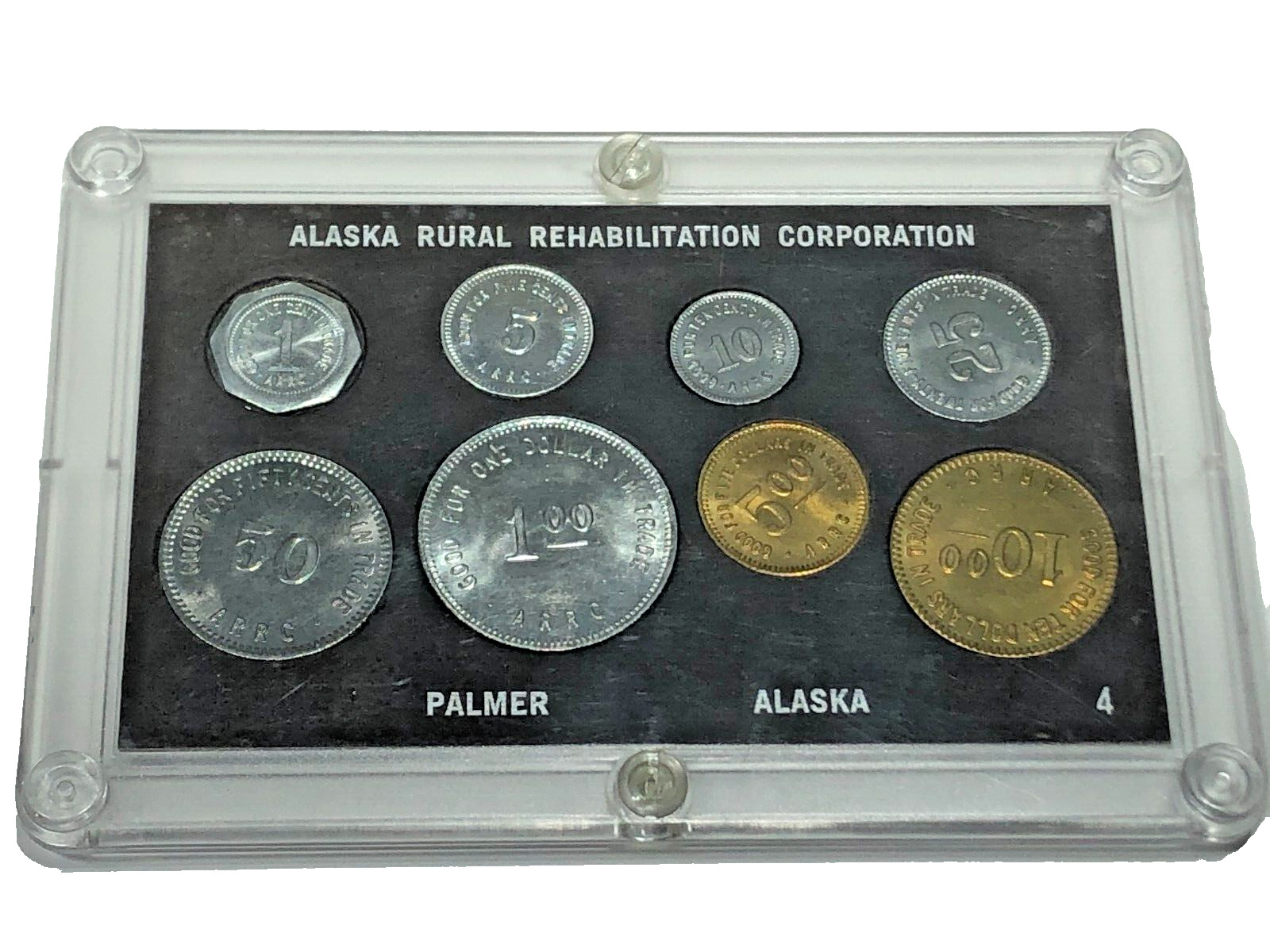 Rare Low Serial #4 ARRC Palmer Alaska Trade Token Coin set A.R.R.C. 1935 1985