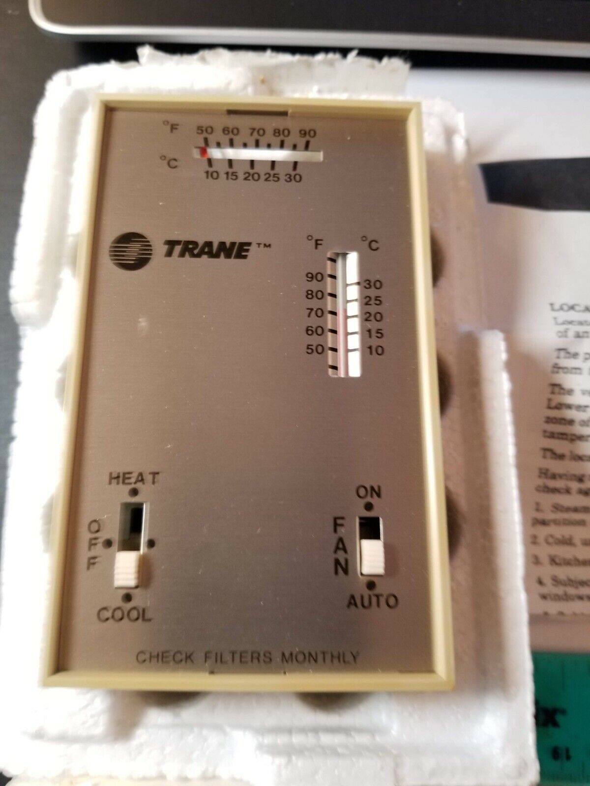 New Old Stock Trane Thermostat Model BayStat305  Heating And Cooling Controller