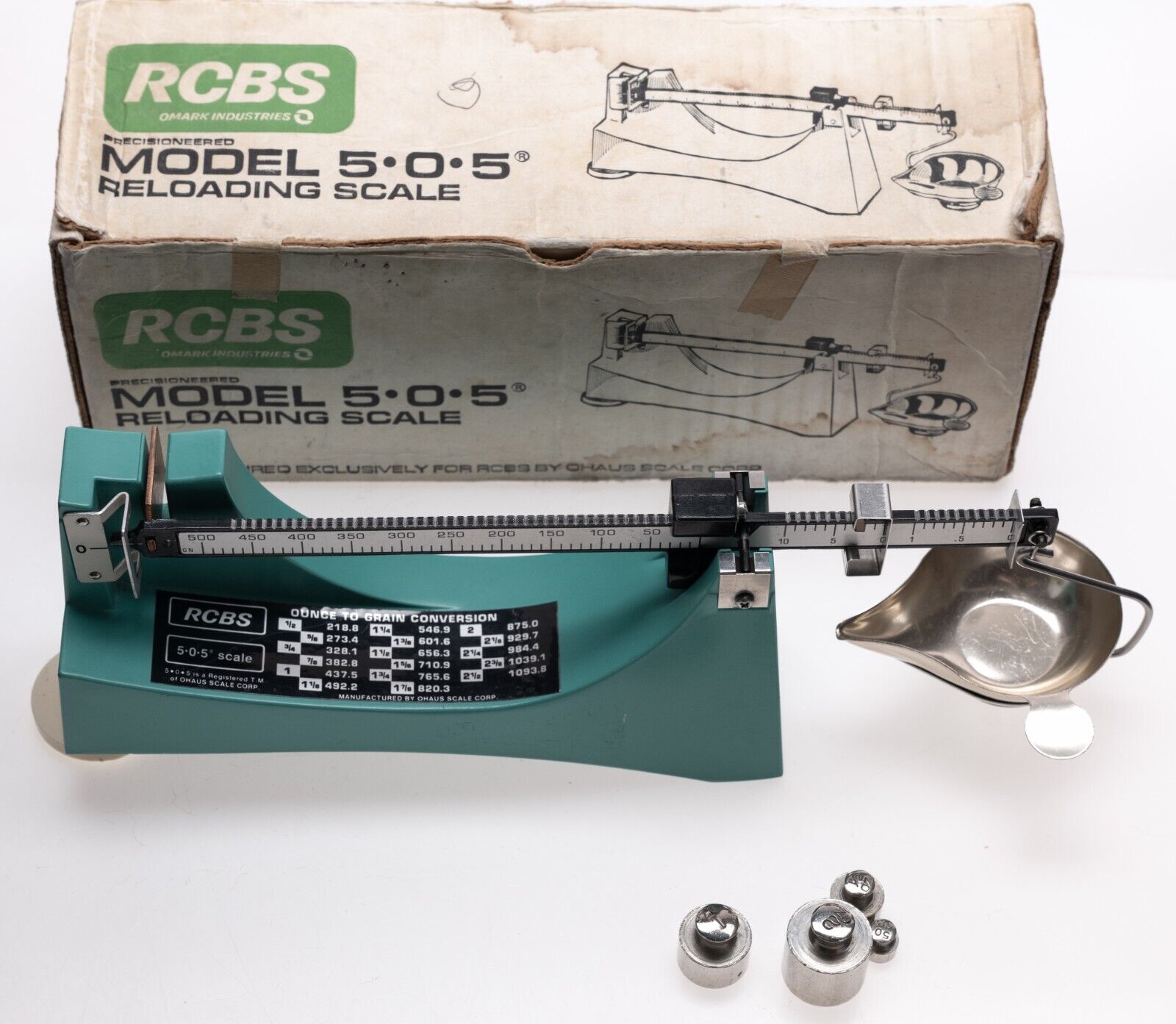 RCBS 505 Reloading Balance Beam Mechanical Powder Scale 09071 Original Box 5-0-5