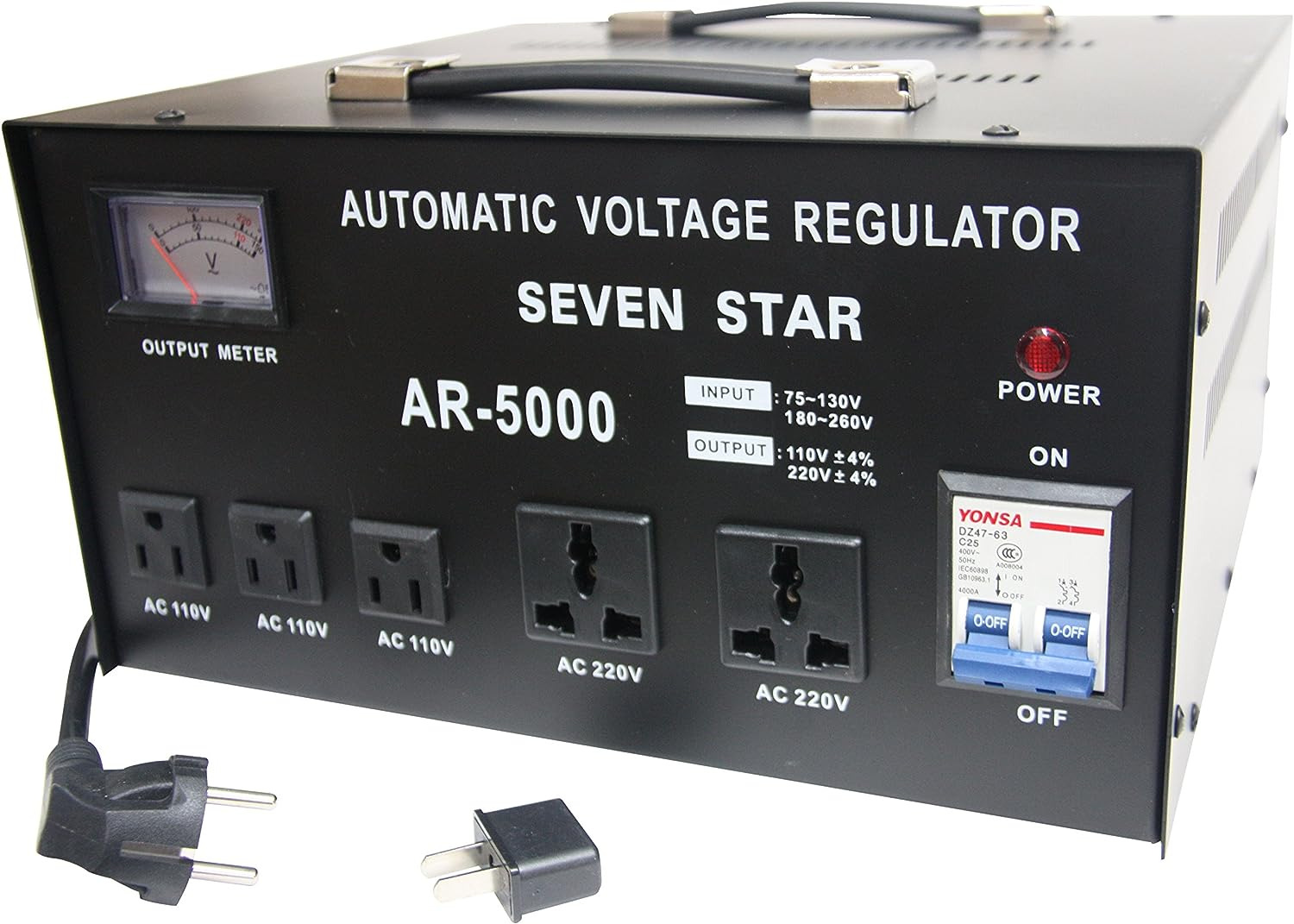 SEVENSTAR AR 5000W Heavy Duty Voltage Reglator/Stabilizer with Built-In Step Up/