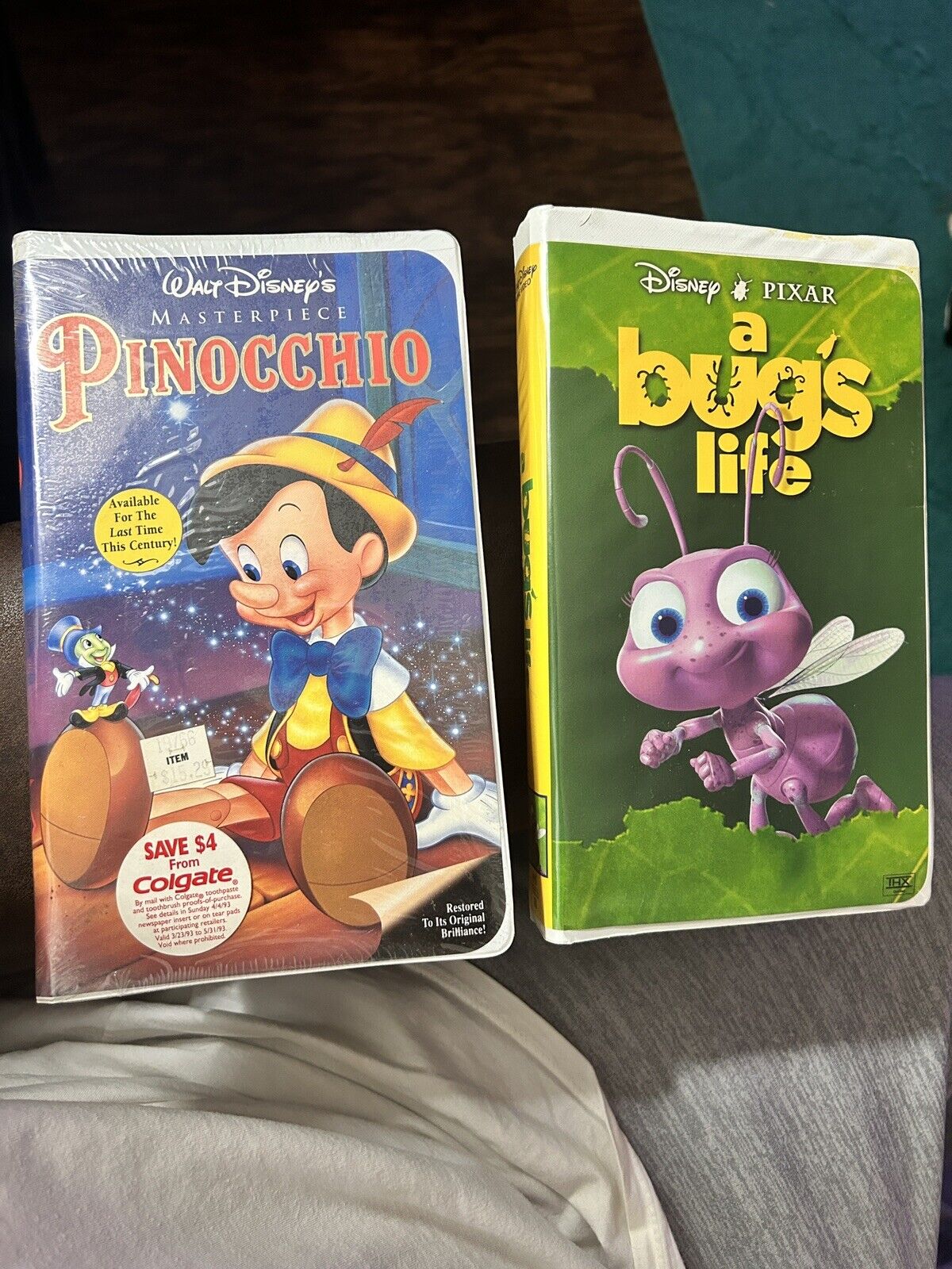 Walt Disney Pinocchio VHS Tape and A Bugs Life VHS Tape (Disney VHS Tapes)
