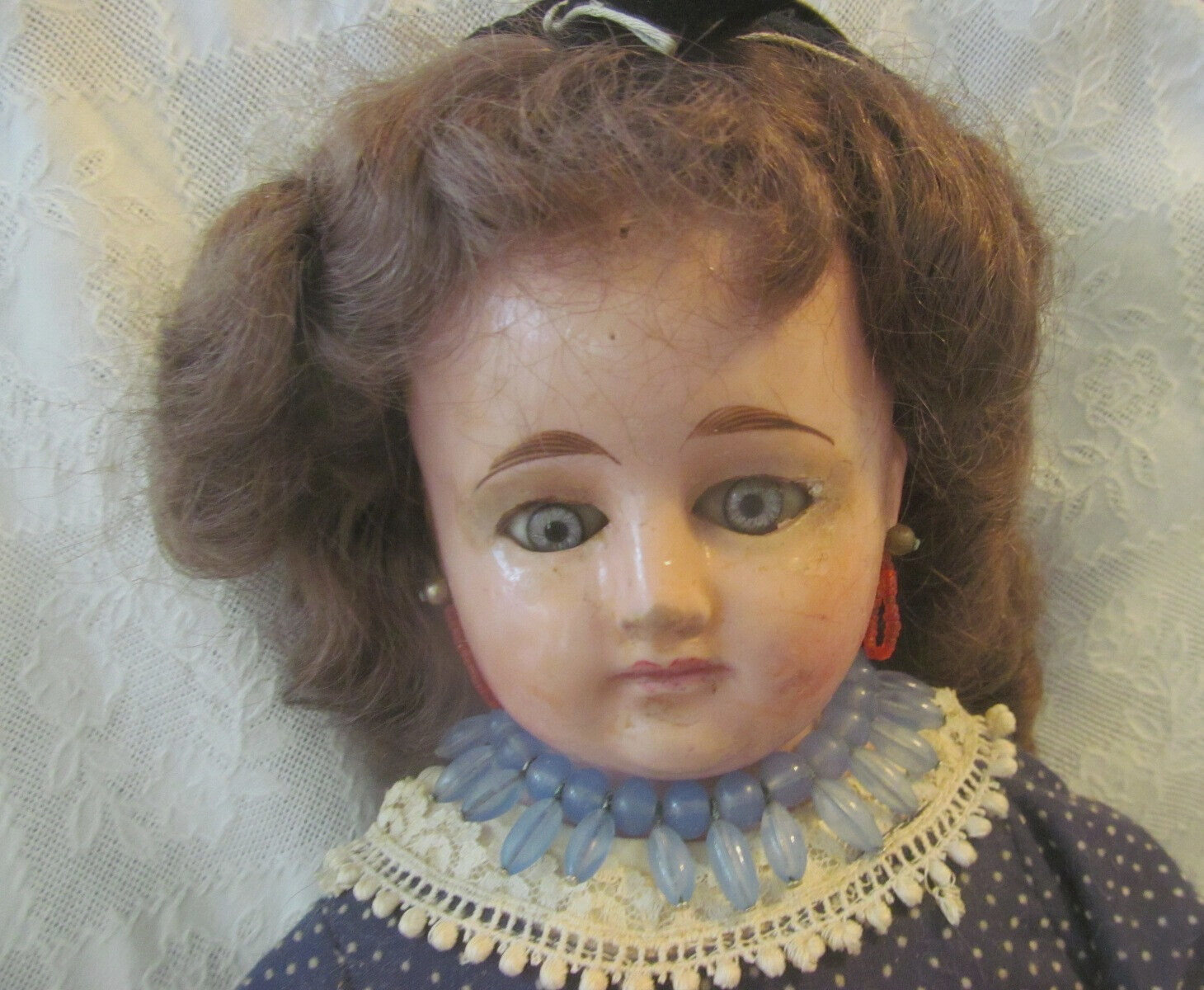 Antique Wax Over Paper Mache Doll w/Cloth Body 21\