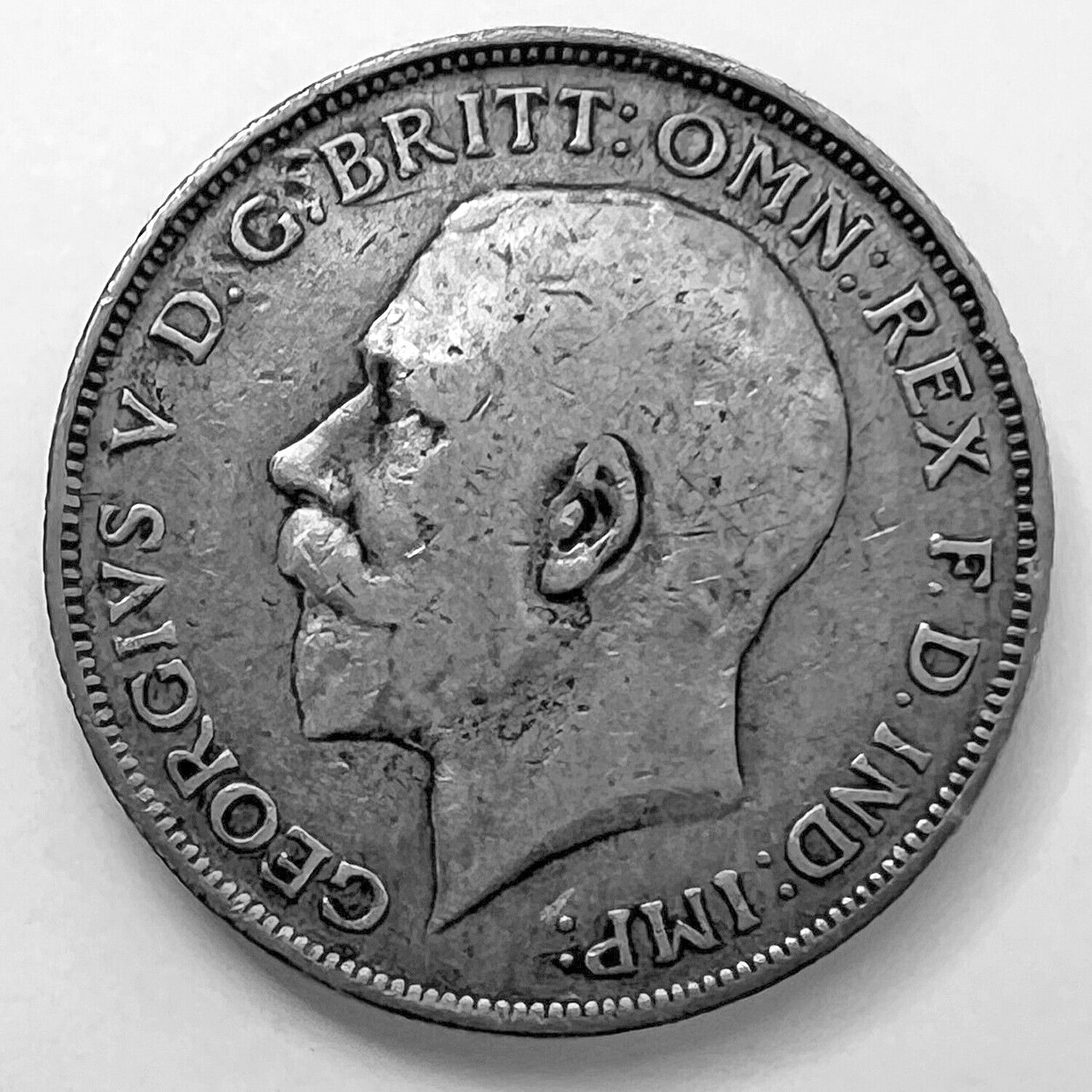 1912 Great Britain 0.925 Silver Florin King George United Kingdom UK Coin KM#817