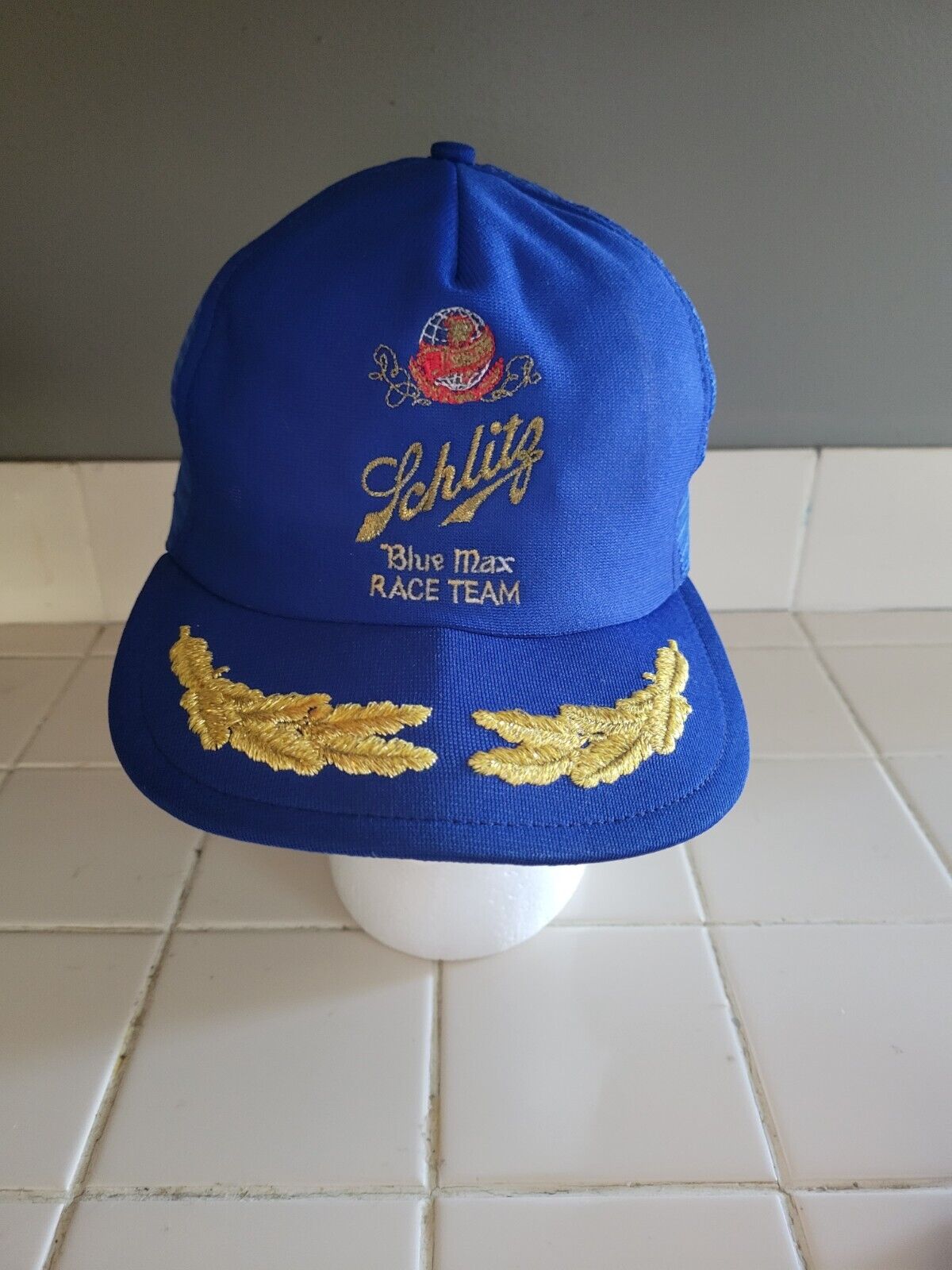 Vintage Schlitz Blue Max Race Team Snapback Hat Excellent Condition