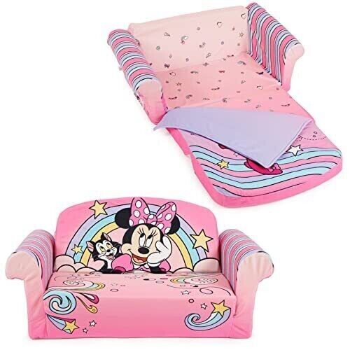 Marshmallow Furniture, Minnie Mouse 3-in-1 Slumber Sofa, Foam Nap Mat w/ Blanket