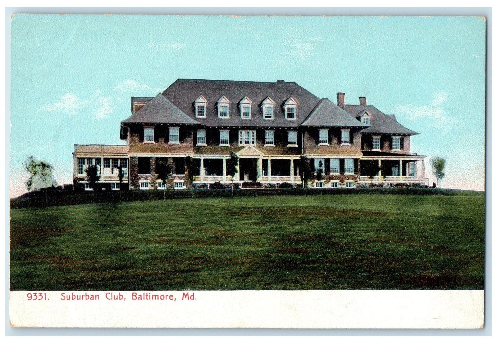c1905 Suburban Club Field Building Overview Entrance Baltimore Maryland Postcard